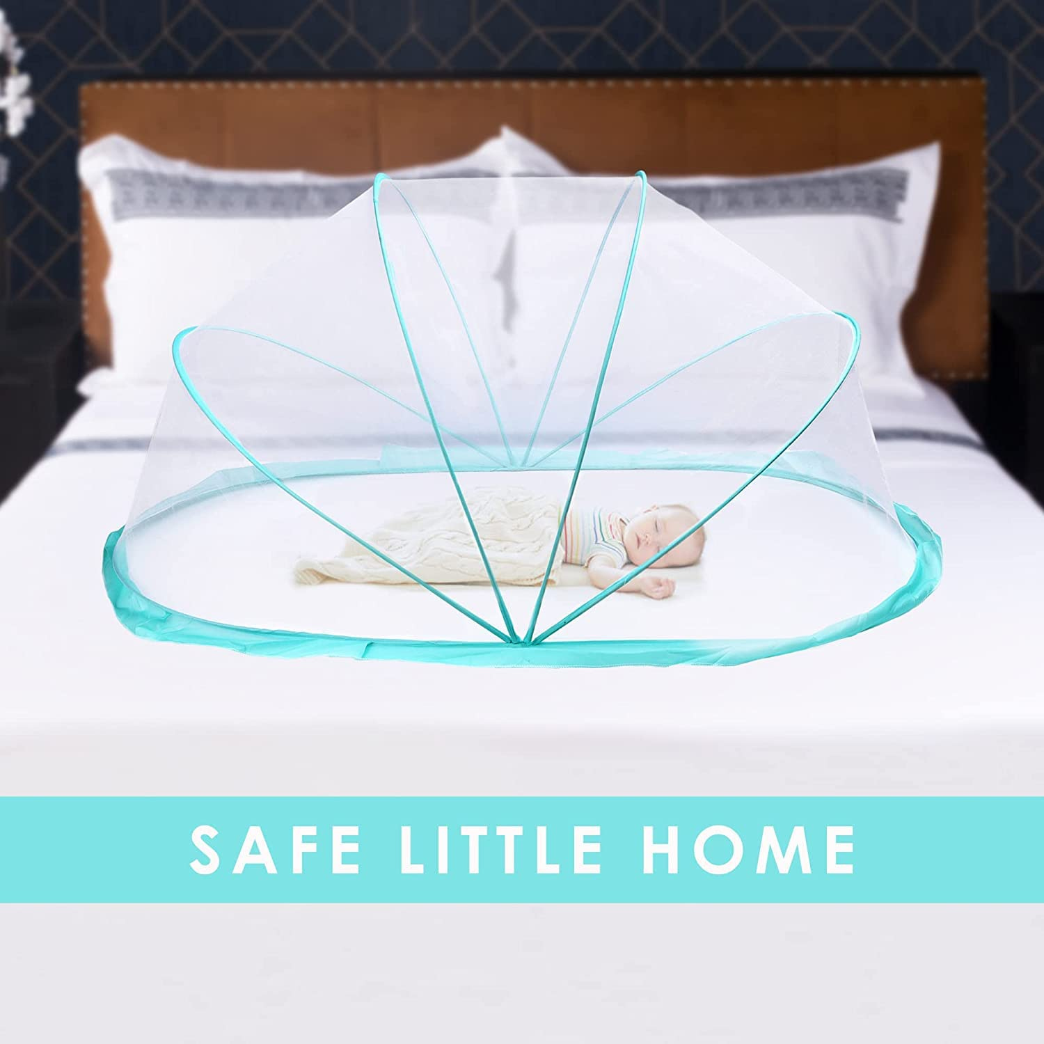 Smile Baby Big Size Foldable Baby Mosquito Net – 135 x 65 x 65 cm | Bottomless Design | Safe Sleep Protection for Babies & Toddlers (0–24 Months)