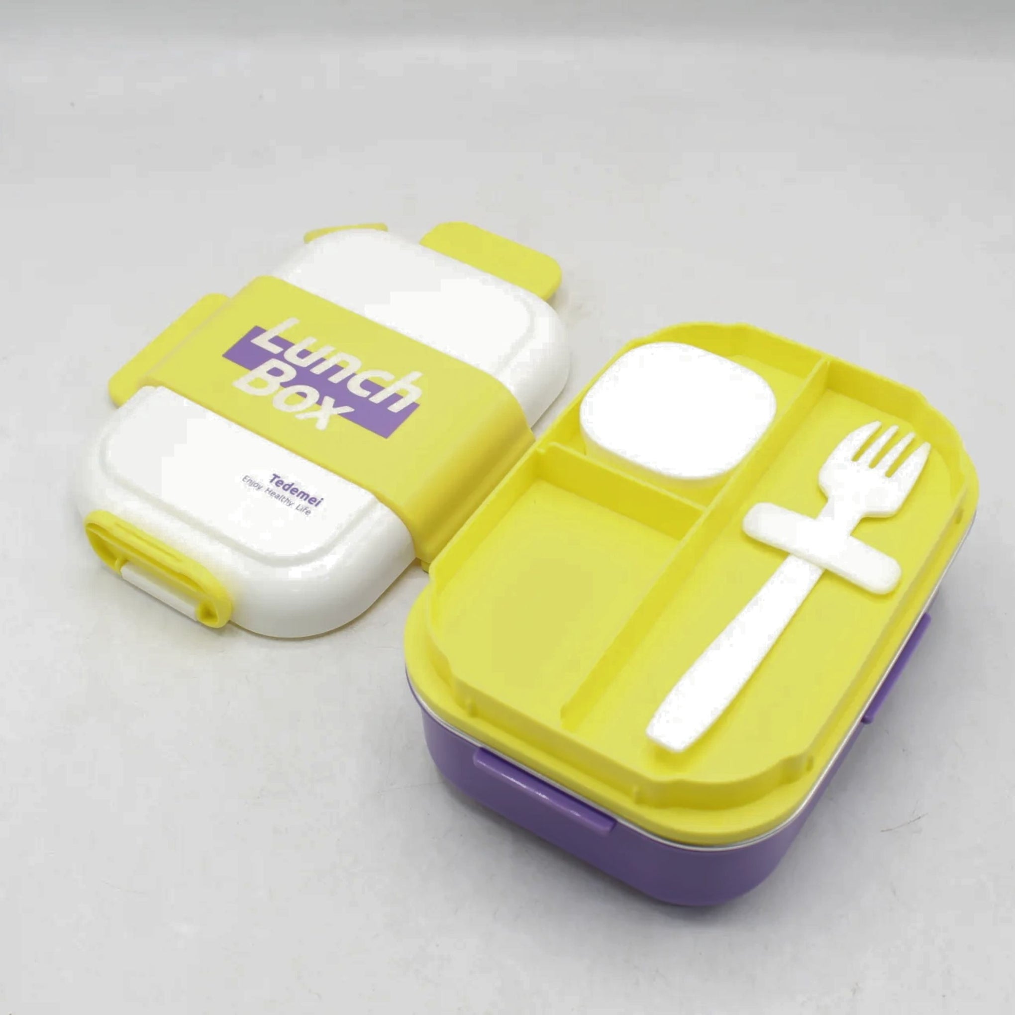 Smile Baby  Stainless steel lunch box | sauce box | frock | 3 compartment steel lunch box | High Quality Material | purple and pink color
