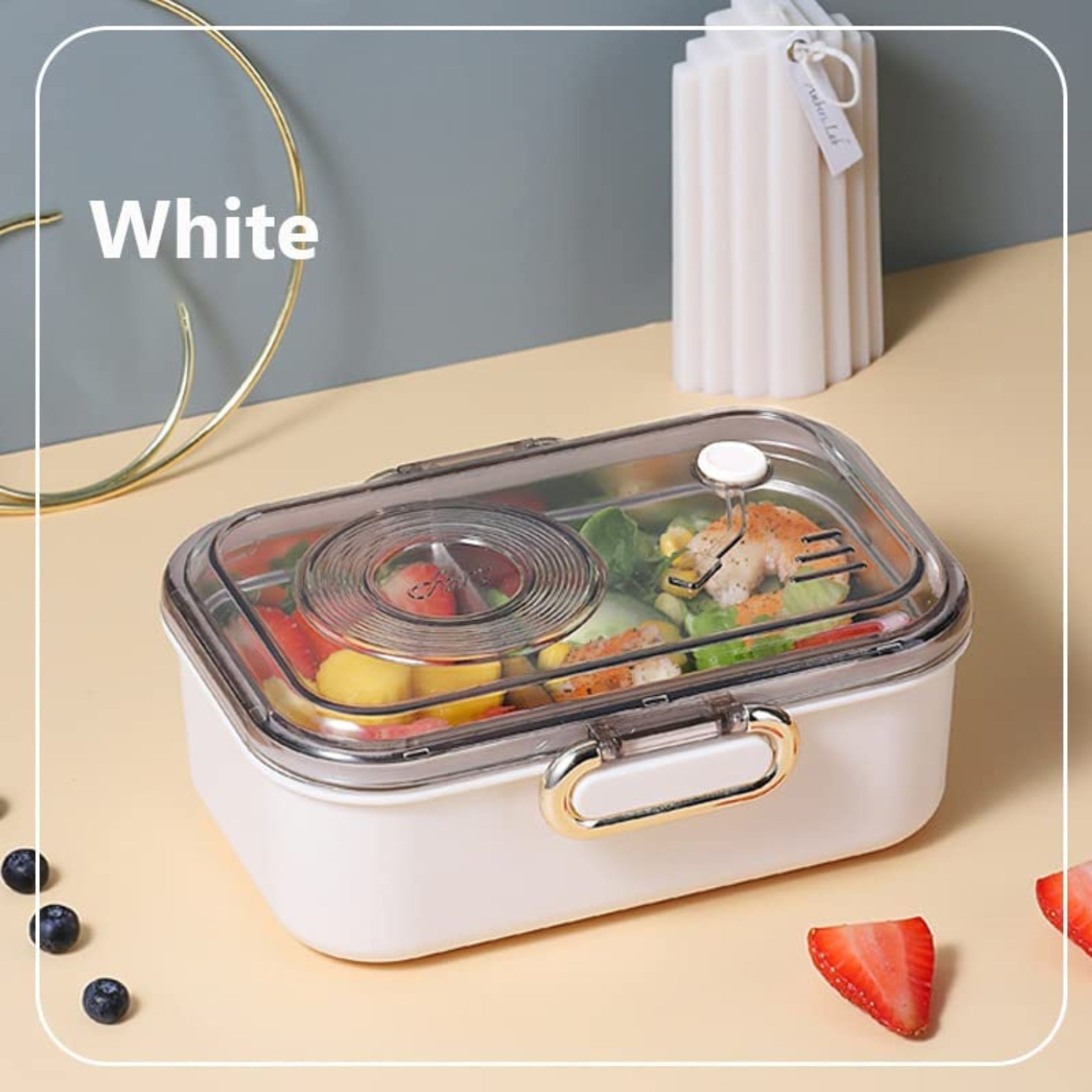 Smile Baby  Lunch Box, 950ML Reusable Freezer Safe Lunch Box for Kids, Stainless Steel Tiffin Box for Boys, Girls, School & Office Pack of 1 (950ml)