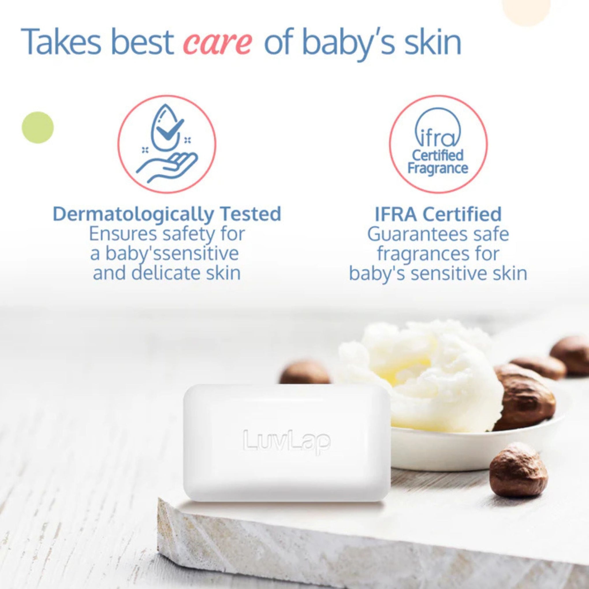 LuvLap Moisturizing Baby Bathing Bar, Baby soap , with Shea Butter, Avocado, Olive Oil & Oatmeal / Almond Oil, Olive Oil & Aloe Vera , Paraben free, Dermatologically tested, with soap tray, 75g
