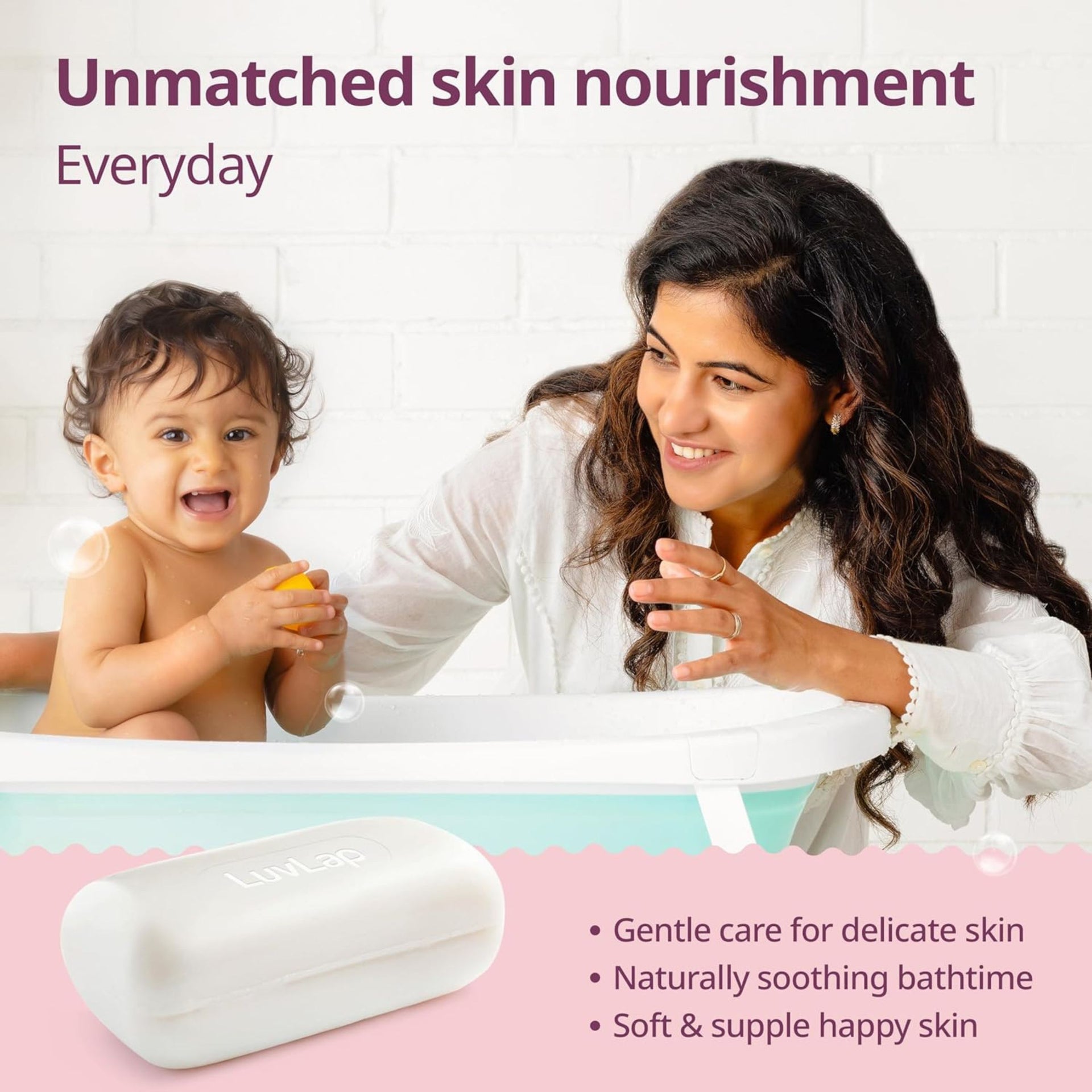 LuvLap Moisturizing Baby Bathing Bar, Baby soap , with Shea Butter, Avocado, Olive Oil & Oatmeal / Almond Oil, Olive Oil & Aloe Vera , Paraben free, Dermatologically tested, with soap tray, 75g