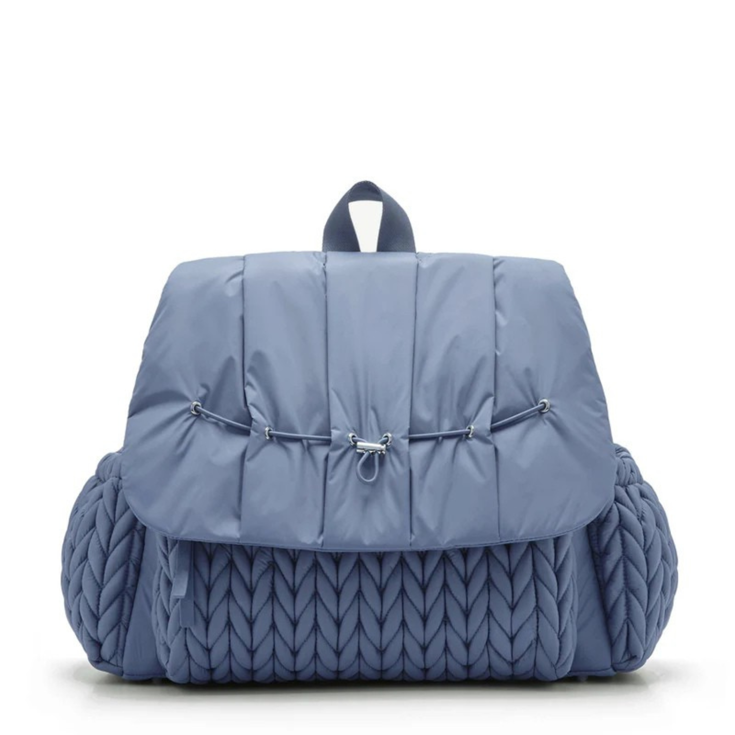 Luxe Quilted Diaper Backpack – Large Capacity Baby Bag with Insulated Pockets & Multiple Compartments (Ash Blue)