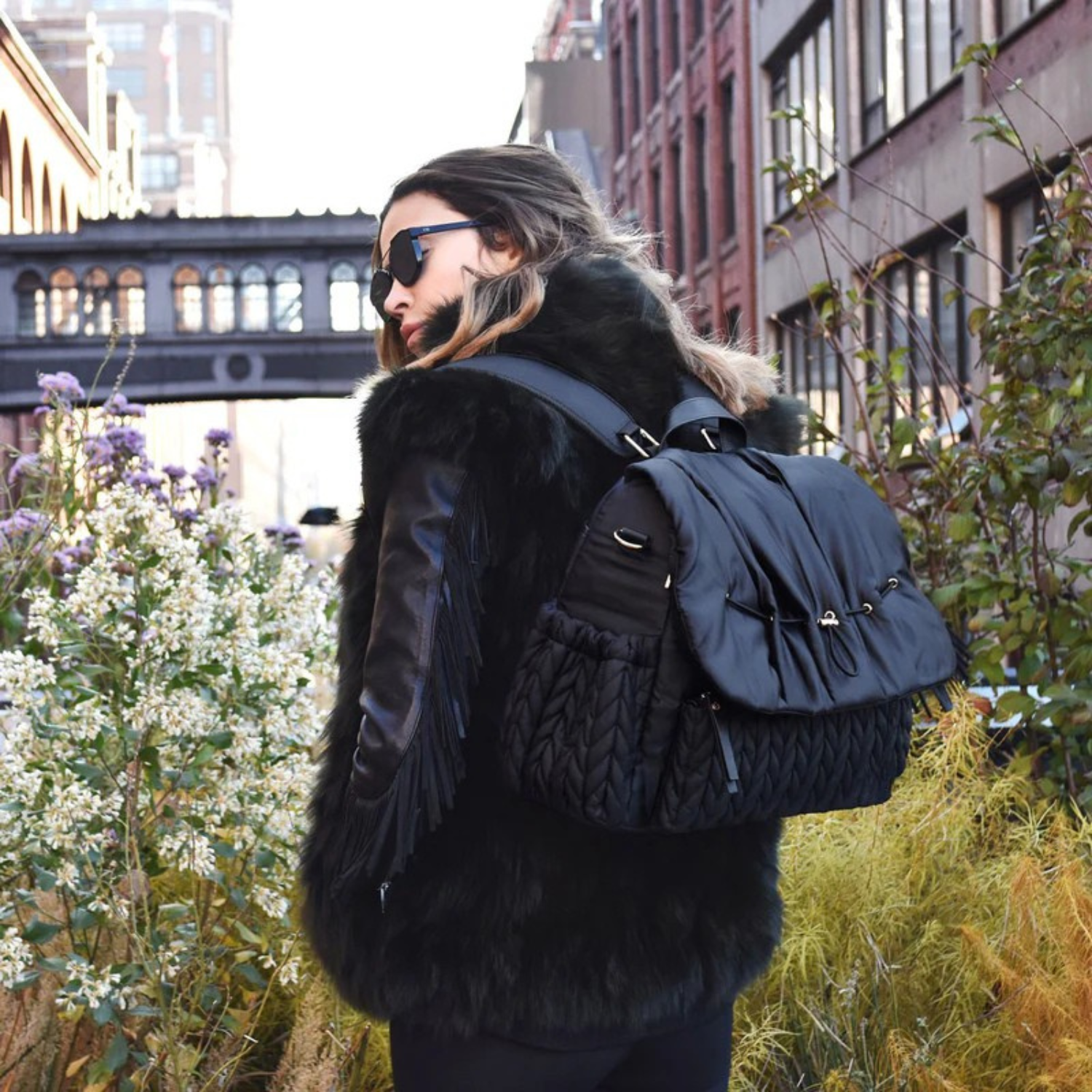 Luxe Quilted Diaper Backpack – Large Capacity Baby Bag with Insulated Pockets & Multiple Compartments (Black)