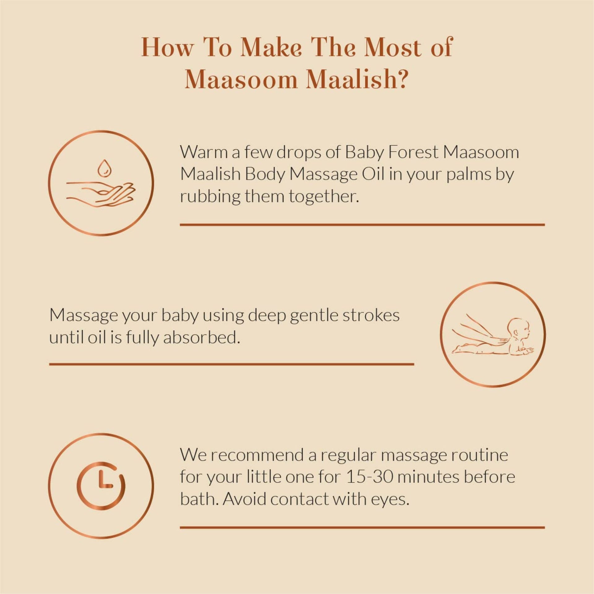 Baby Forest Maasoom Maalish Baby Body Massage Oil – Ayurvedic Baby Massage Oil with 10 Natural Herbs & Essential Oils for Gentle Nourishment (0+ Years)