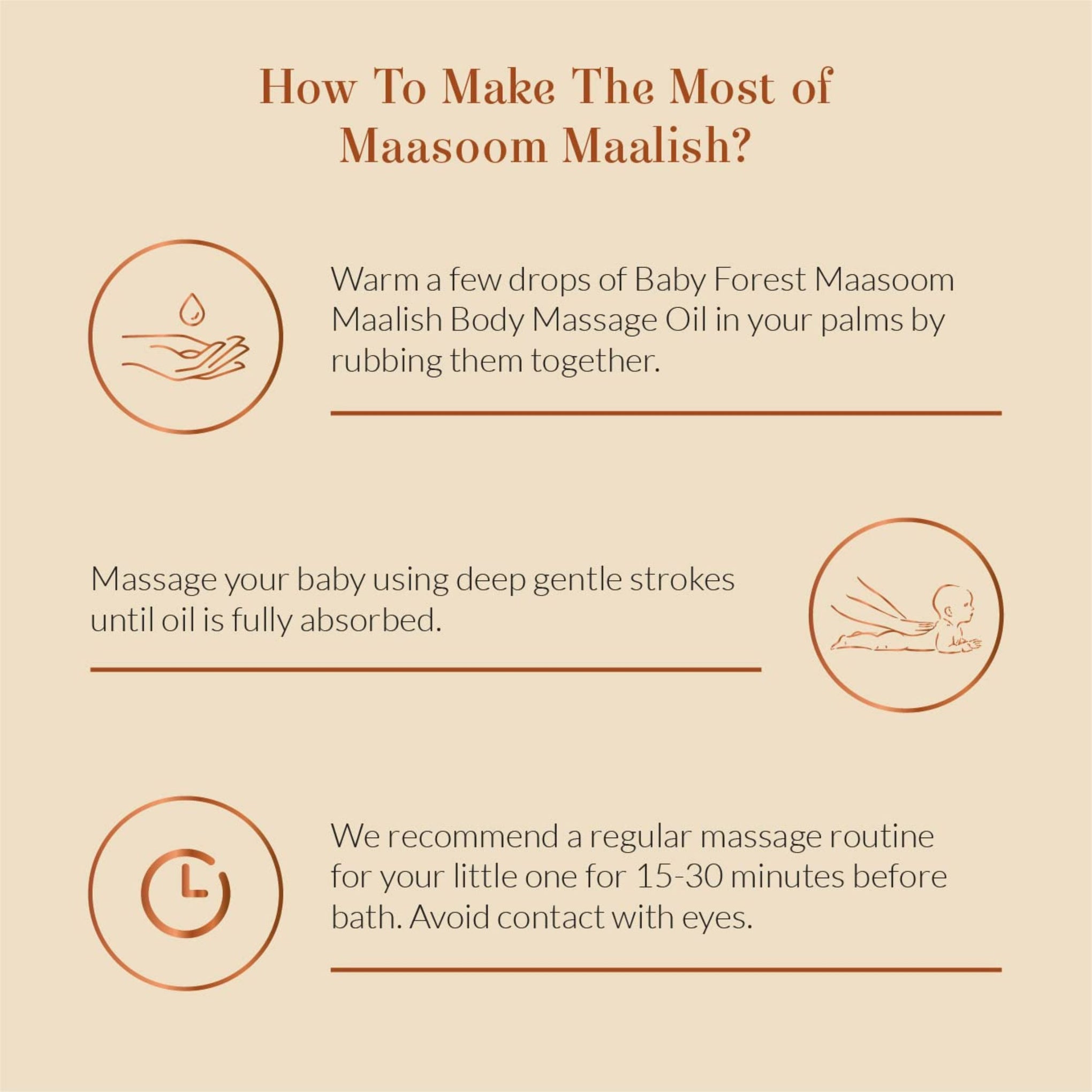 Baby Forest Maasoom Maalish Baby Body Massage Oil – Ayurvedic Baby Massage Oil with 10 Natural Herbs & Essential Oils for Gentle Nourishment (0+ Years)