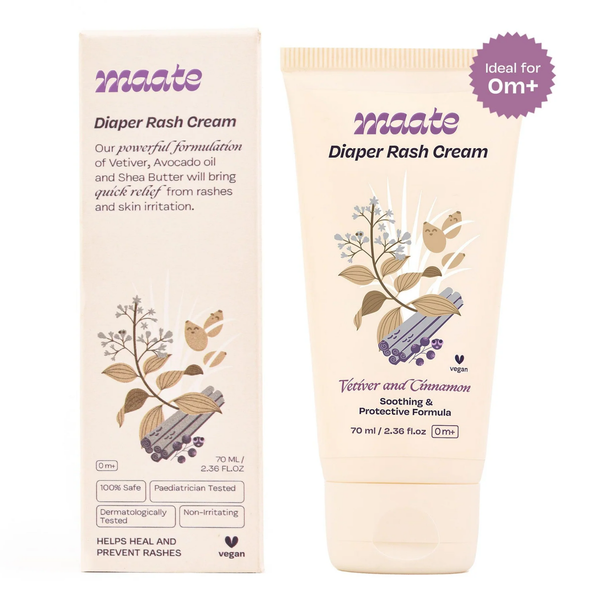 Maate Diaper Rash Cream for Baby 70gm | Treats & Heals Diaper Rashes & Infection | Pediatrician & Dermatologically Tested
