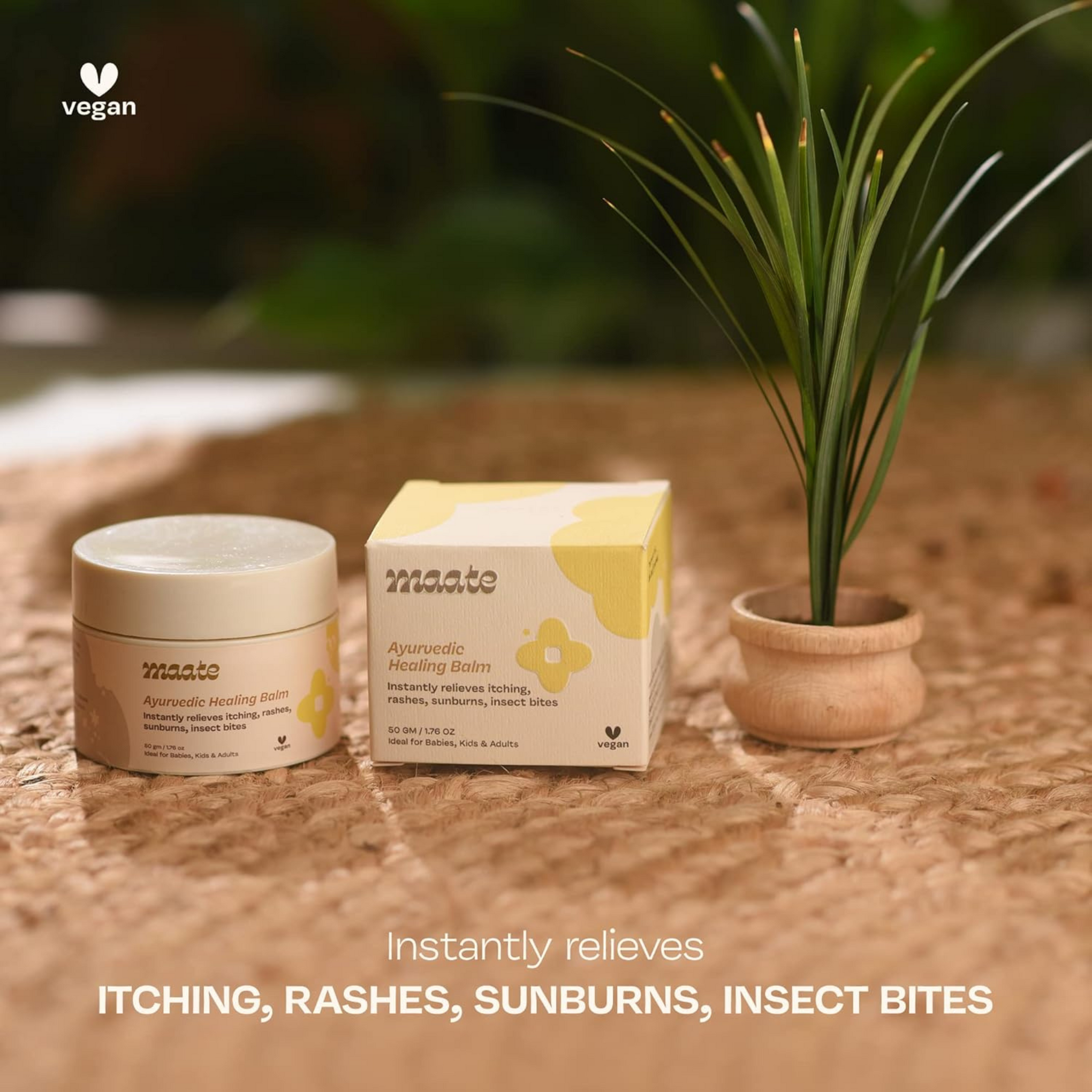Maate Ayurvedic Healing Balm (50 gm) | Cream For Relieves Itching, Diaper Rashes, Sunburns, Insect Bites | Dermatologically Tested
