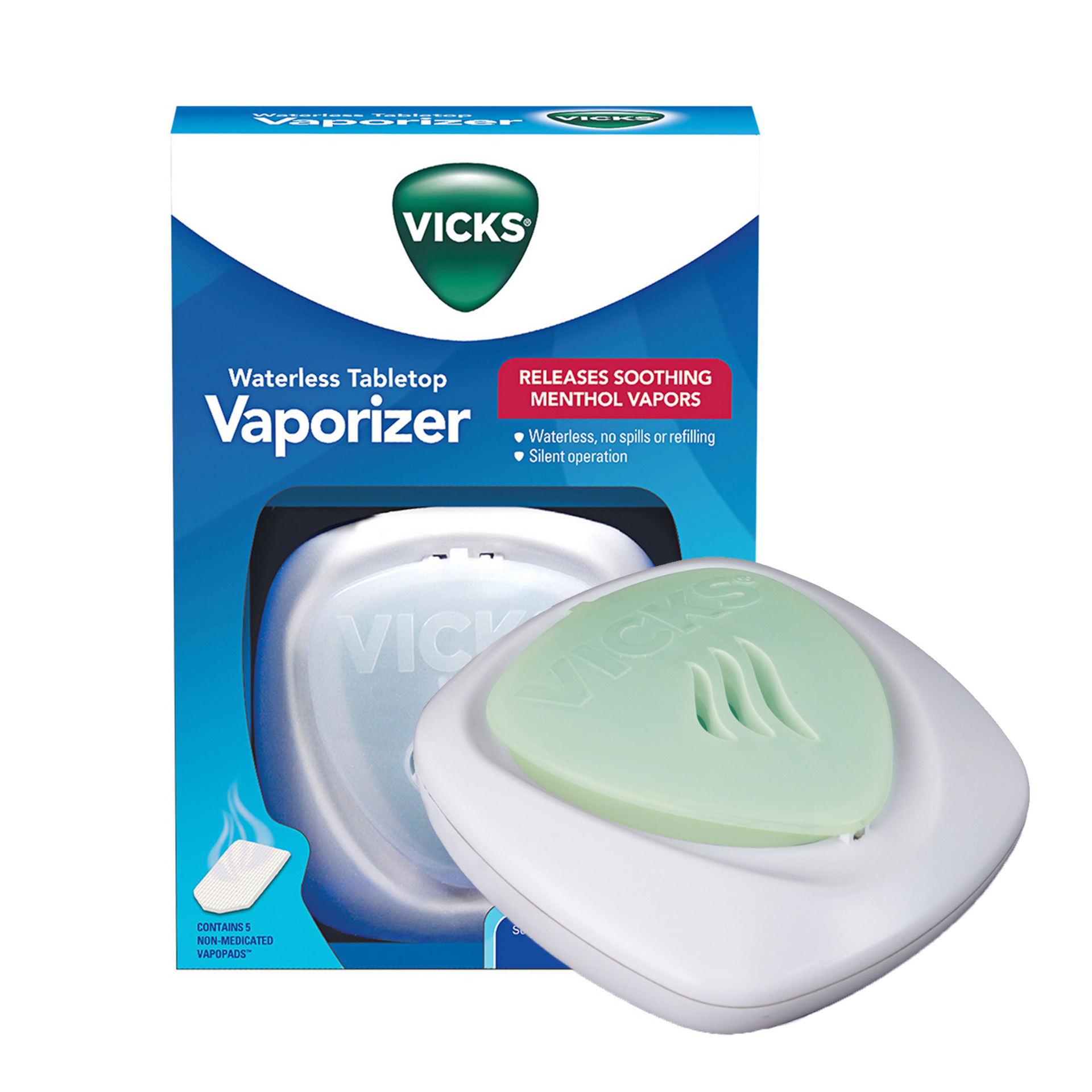 Vicks Waterless Tabletop  Vaporizer, Includes 5 Pads