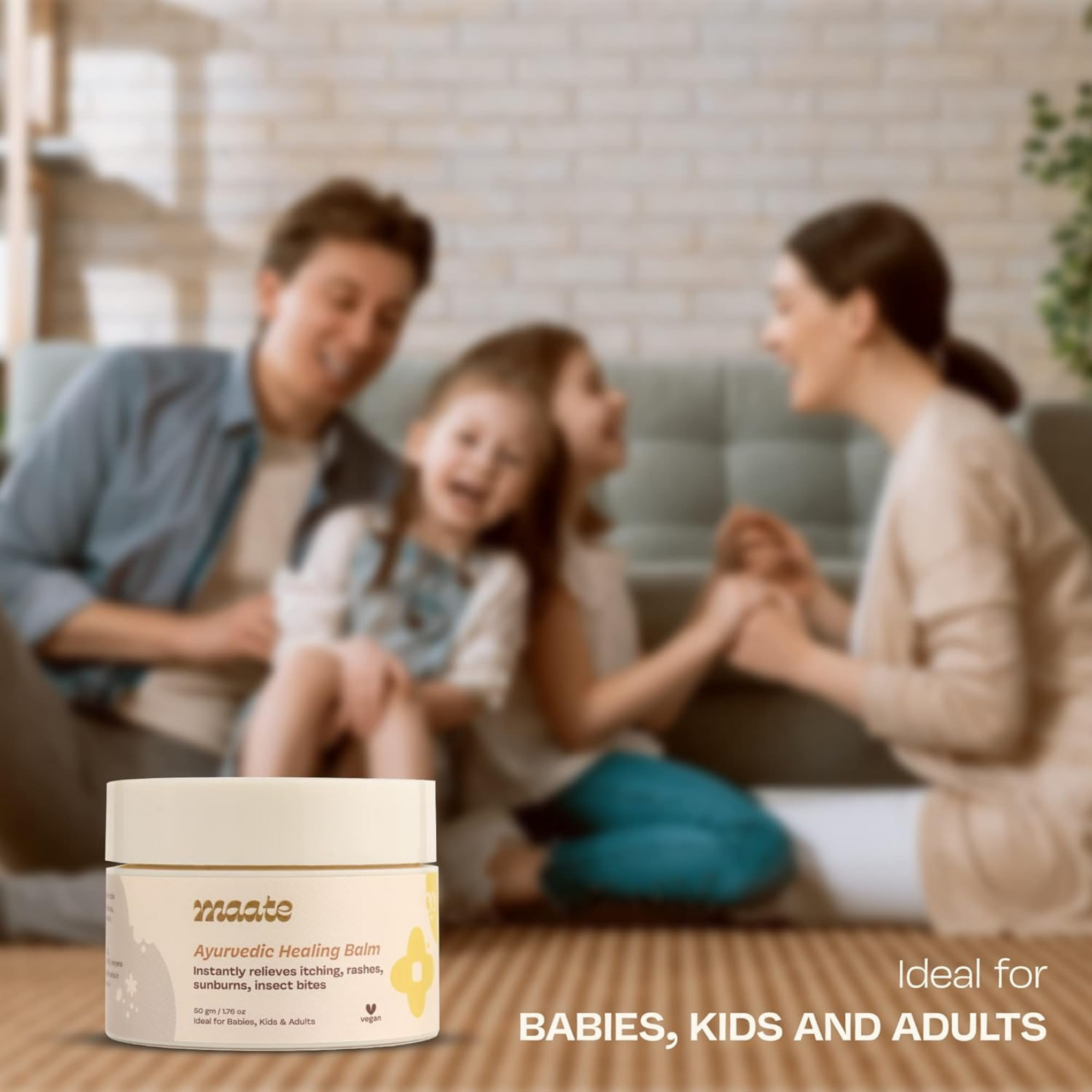 Maate Ayurvedic Healing Balm (50 gm) | Cream For Relieves Itching, Diaper Rashes, Sunburns, Insect Bites | Dermatologically Tested