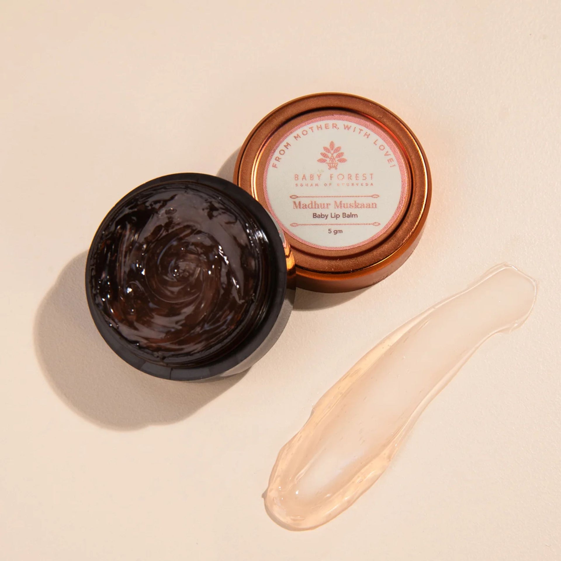 Baby Forest Madhur Muskaan Baby Lip Balm | Ayurvedic Lip Care for Babies | Gentle & Edible-Safe Formula (5 g)