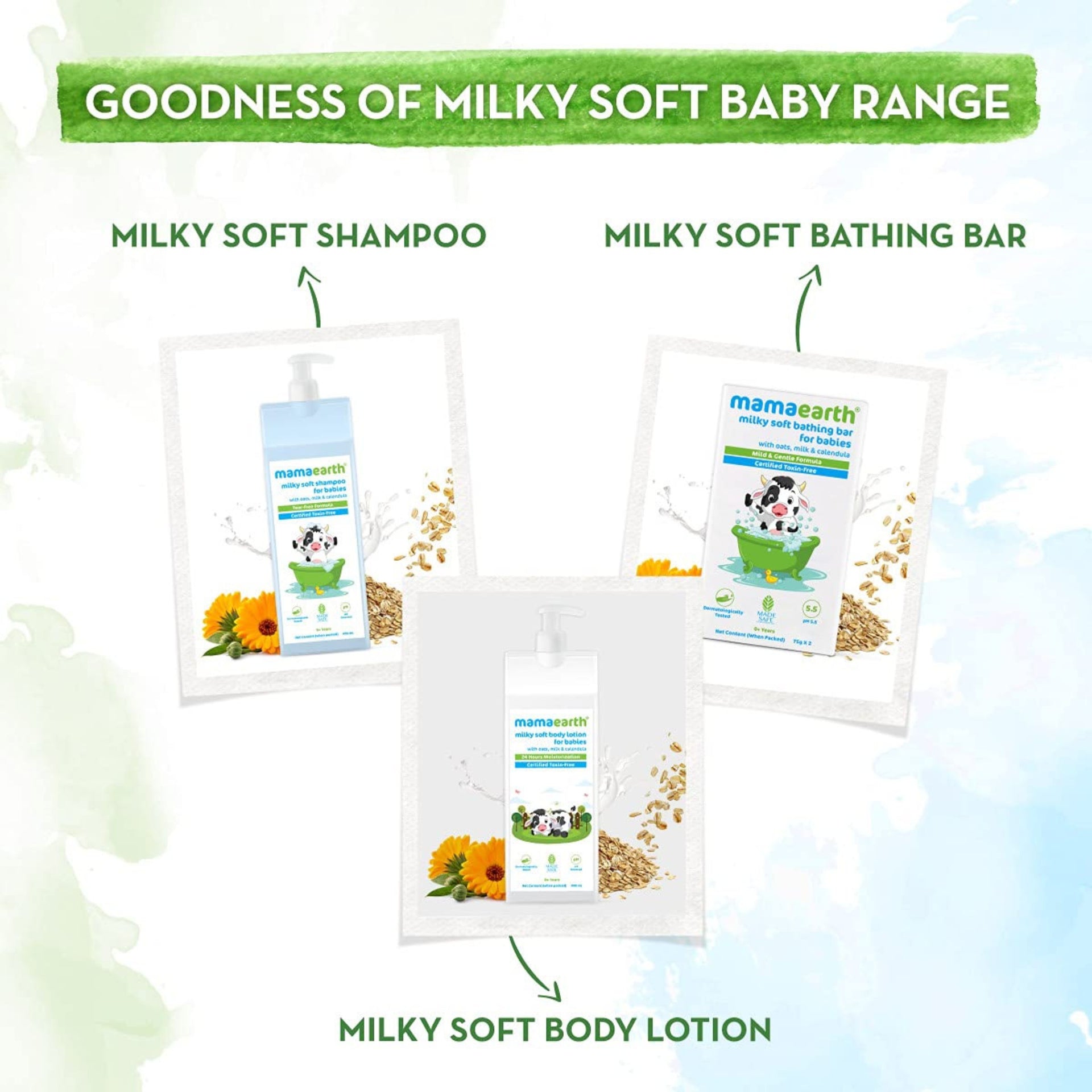 Mamaearth Milky Soft Bathing Bar For Babies | Baby Soap | Infused with Oats, Milk and Calendula | Gently Cleanses Skin, Keeps Skin Soft & Smooth, Mild & Gentle Formula, Dermatologically Tested | 150GM ( PACK OF 1)