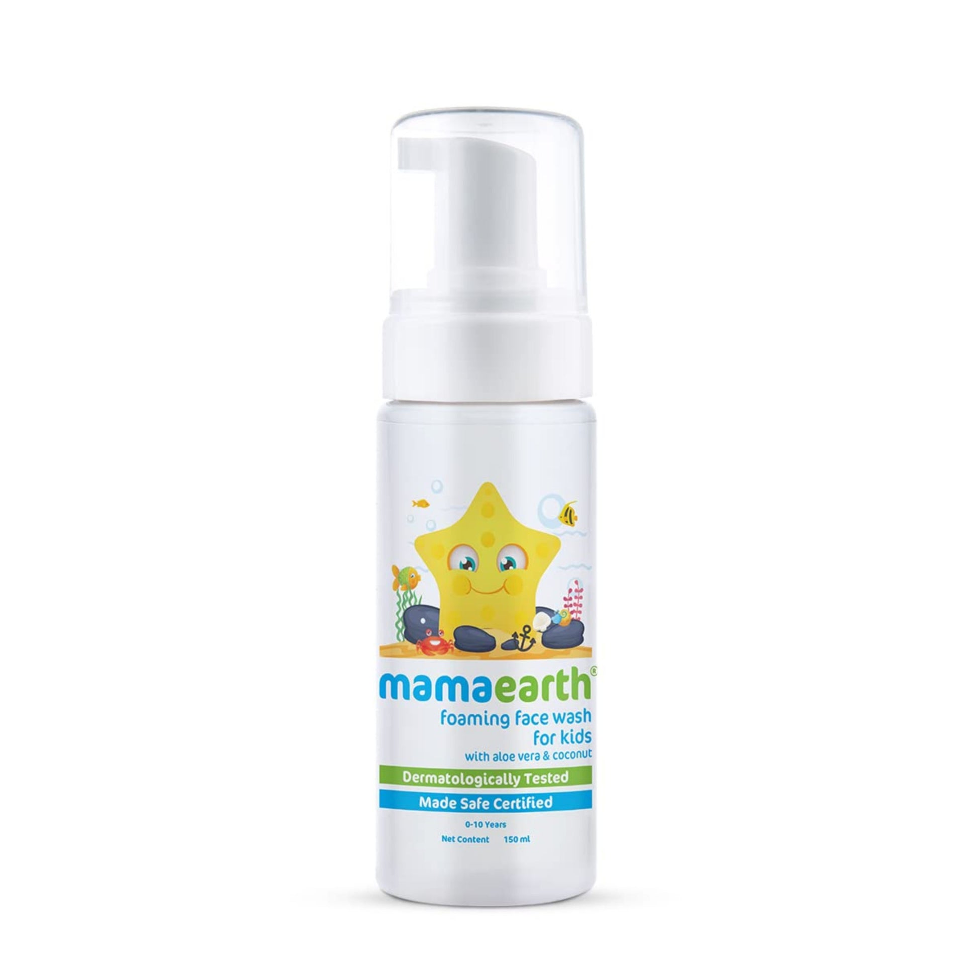 Mamaearth Foaming Face Wash For Kids With Aloe Vera & Coconut For Gentle Cleansing- 150 ml | Deeply Cleanses | Soothes Skin | Tear-Free Formula