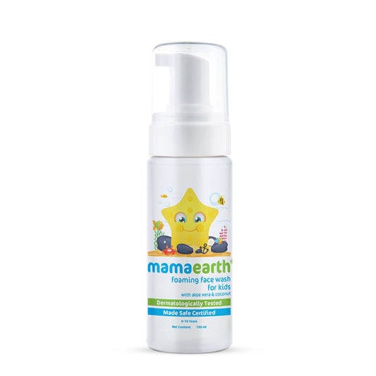 Mamaearth Foaming Face Wash For Kids With Aloe Vera & Coconut For Gentle Cleansing- 150 ml | Deeply Cleanses | Soothes Skin | Tear-Free Formula