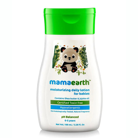 Mamaearth Moisturizing Daily Lotion For Babies - 100ml | Infused with Cocoa Butter, Shea Butter & Jojoba Oil | Helps to Relieve Dryness & Provides Deep Skin Nourishment