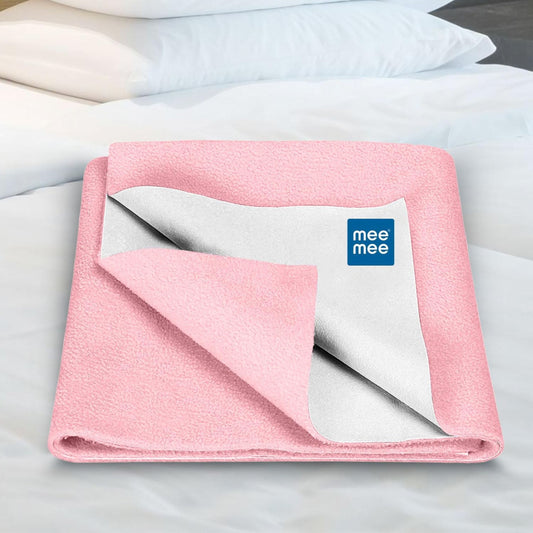 Mee Mee Reusable Water Proof Cotton Bed Protector Sheet/Extra Absorbent Mat/Dry Sheets/Urine Sheet/Dry Mat (70CmX100Cm , 50cmX700cm , 140cmX100cm) (S , M , L SIZE,  PINK )