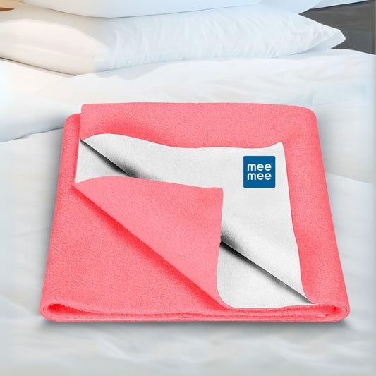 Mee Mee Reusable Water Proof Cotton Bed Protector Sheet/Extra Absorbent Mat/Dry Sheets/Urine Sheet/Dry Mat (70CmX100Cm , 50cmX70cm , 140cmX100cm) (S , M , L SIZE, ROSE PINK)