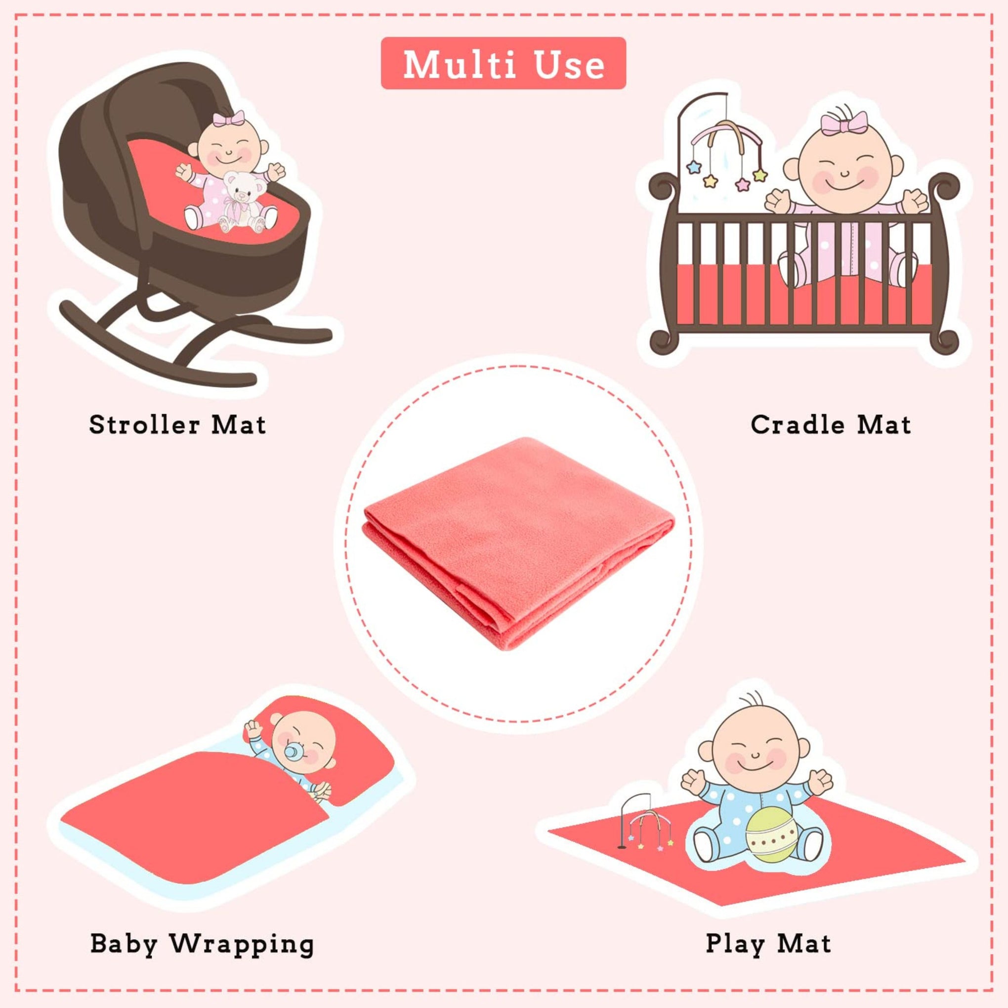 Mee Mee Reusable Water Proof Cotton Bed Protector Sheet/Extra Absorbent Mat/Dry Sheets/Urine Sheet/Dry Mat (70CmX100Cm , 50cmX70cm , 140cmX100cm) (S , M , L SIZE, ROSE PINK)