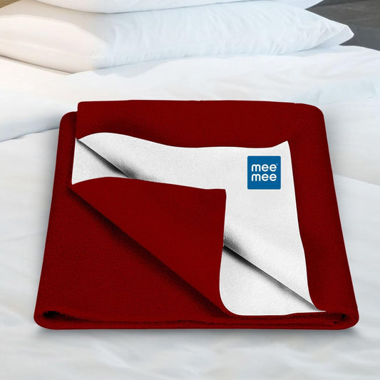 Mee Mee Reusable Water Proof Cotton Bed Protector Sheet/Extra Absorbent Mat/Dry Sheets/Urine Sheet/Dry Mat (70CmX100Cm ,50cmX70cm , 140cmX100cm) (S , M , L SIZE, maroon)