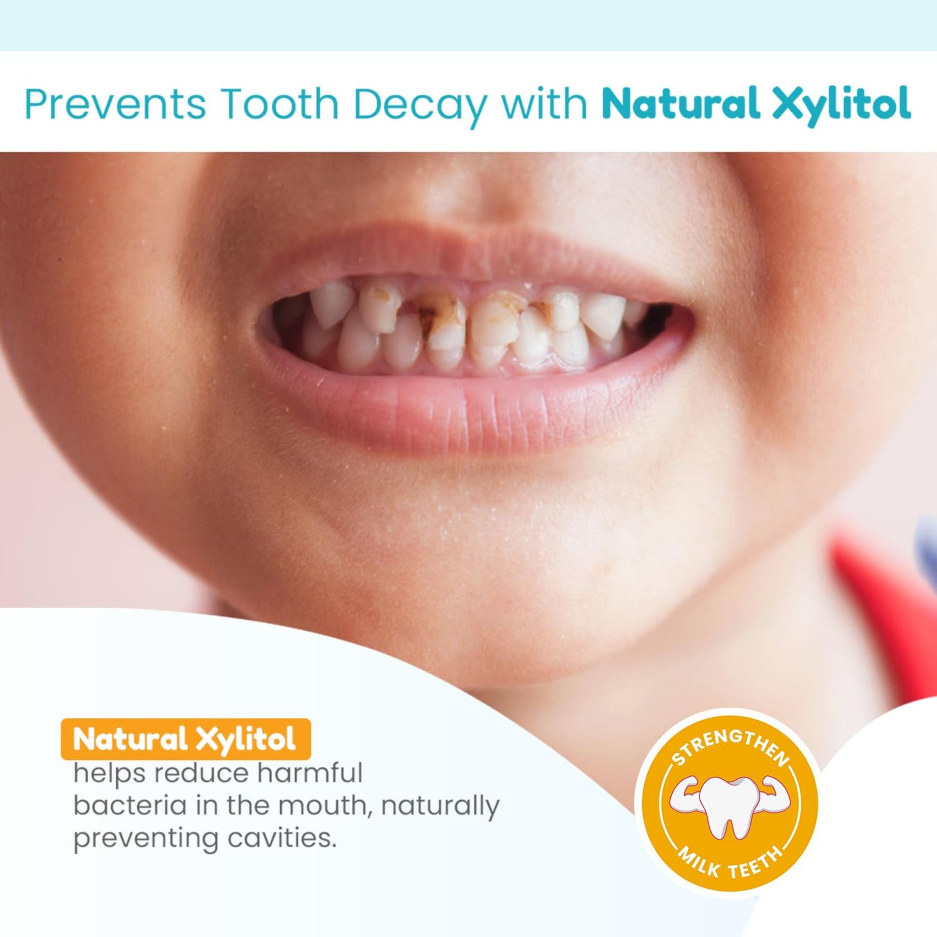 Mother Sparsh Fluoride-Free Kids Natural Toothpaste | With Natural Xylitol | Low Abrasive Enamel Care | 0% Artificial Flavours & Preservatives | Free Kids Toothbrush | For 12 Months–6 Years