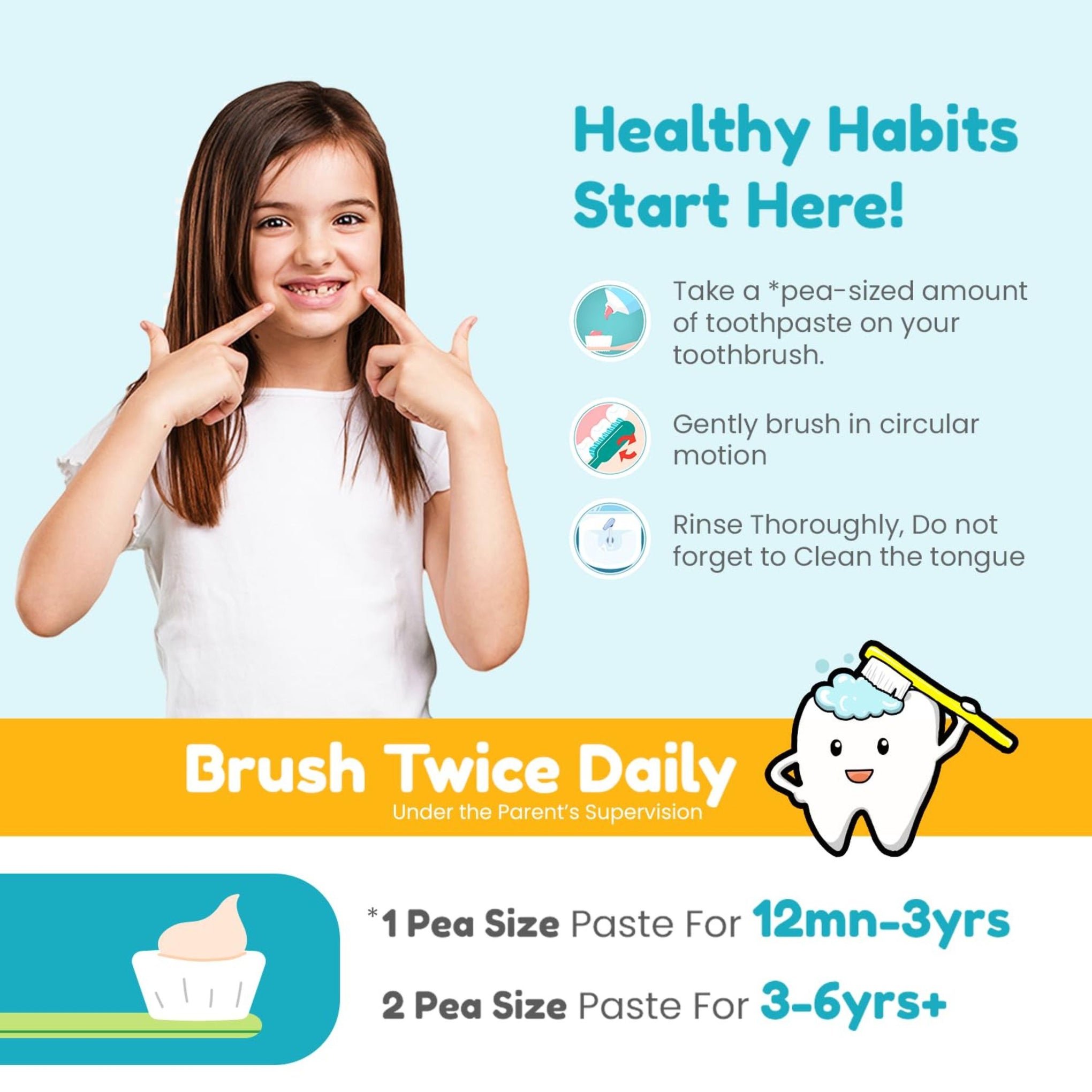 Mother Sparsh Fluoride-Free Kids Natural Toothpaste | With Natural Xylitol | Low Abrasive Enamel Care | 0% Artificial Flavours & Preservatives | Free Kids Toothbrush | For 12 Months–6 Years