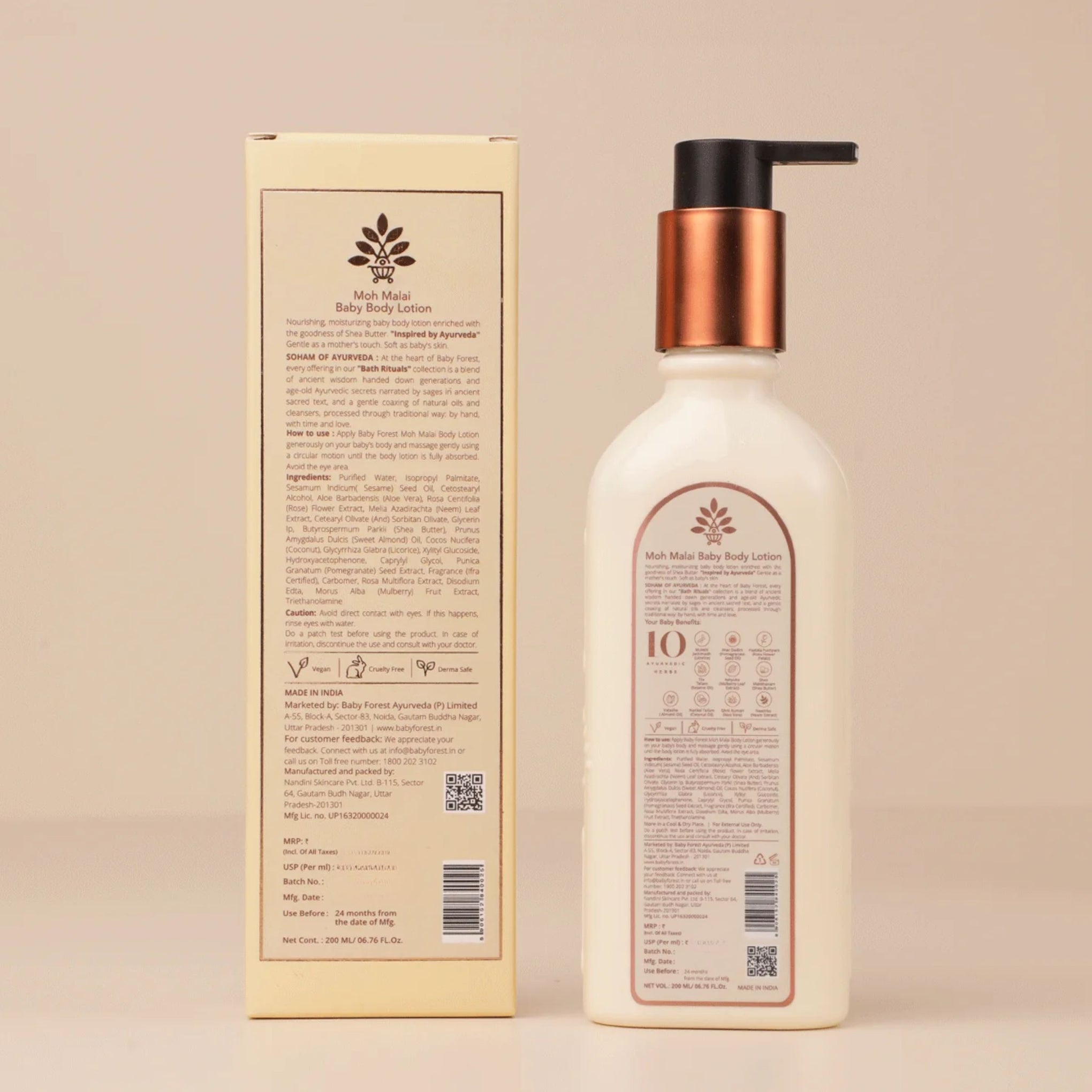 Moh Malai Baby Body Lotion by Baby Forest | Ayurvedic Moisturizing Lotion for Babies (0–8 Years)