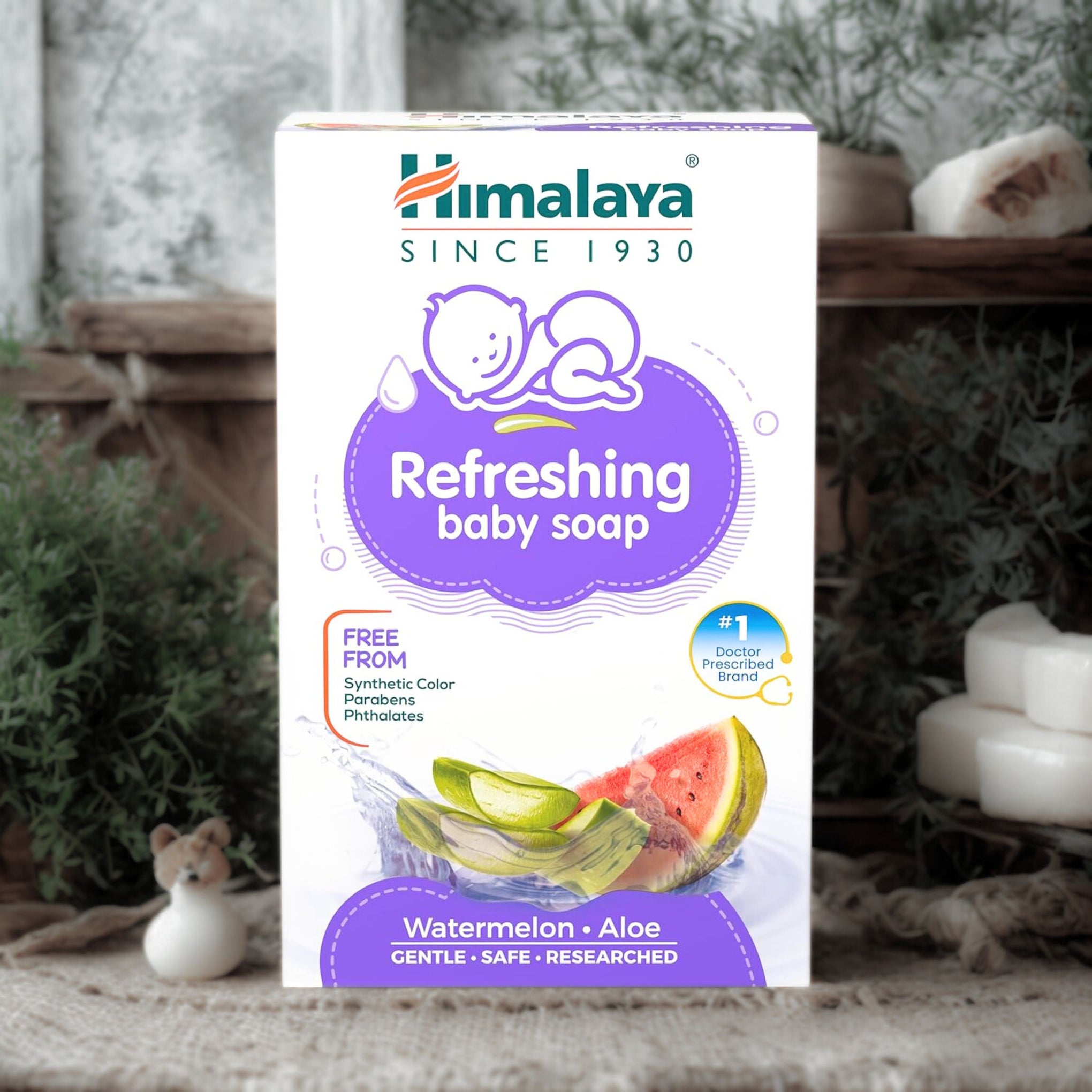 Himalaya Refreshing Baby Soap, 75g & 125gm , Watermelon. Aloe GENTLE. SAFE RESEARCHED
