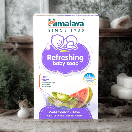 Himalaya Refreshing Baby Soap, 75g & 125gm , Watermelon. Aloe GENTLE. SAFE RESEARCHED