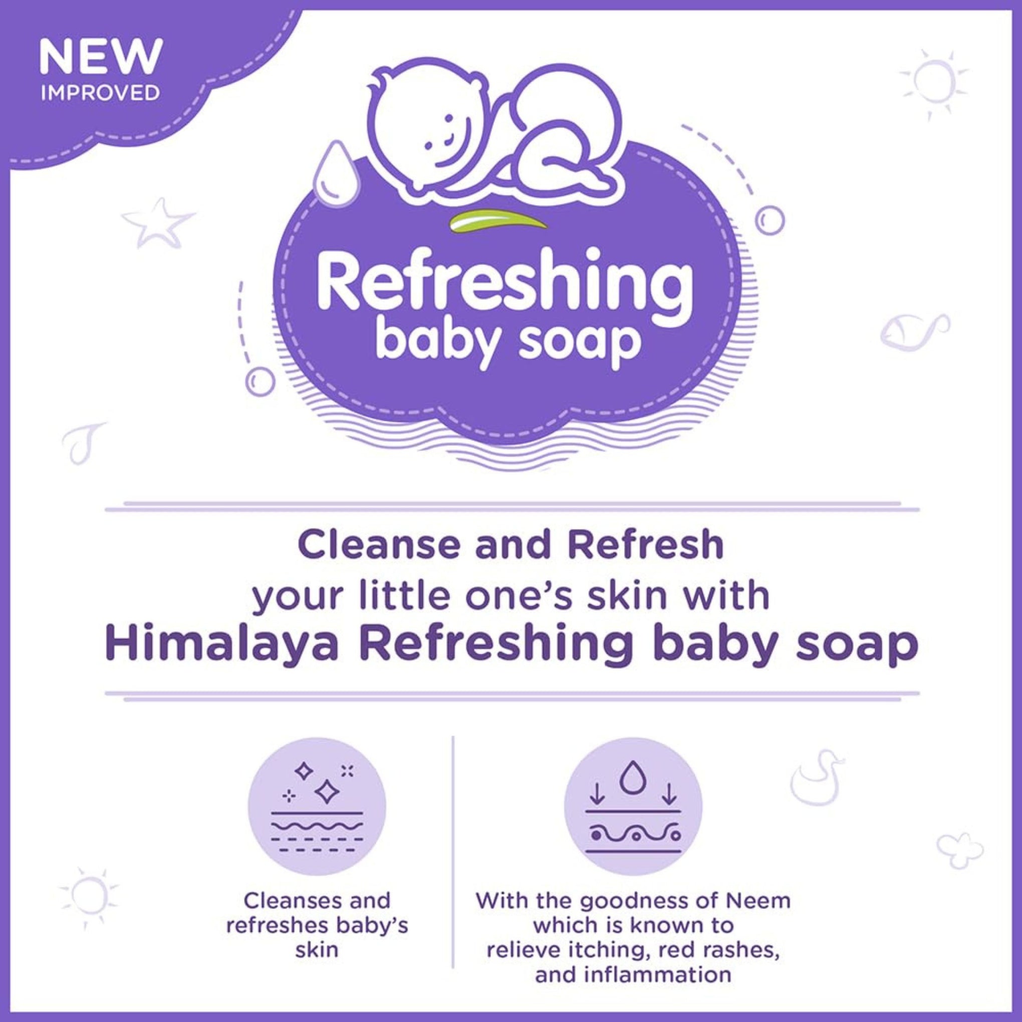 Himalaya Refreshing Baby Soap, 75g & 125gm , Watermelon. Aloe GENTLE. SAFE RESEARCHED