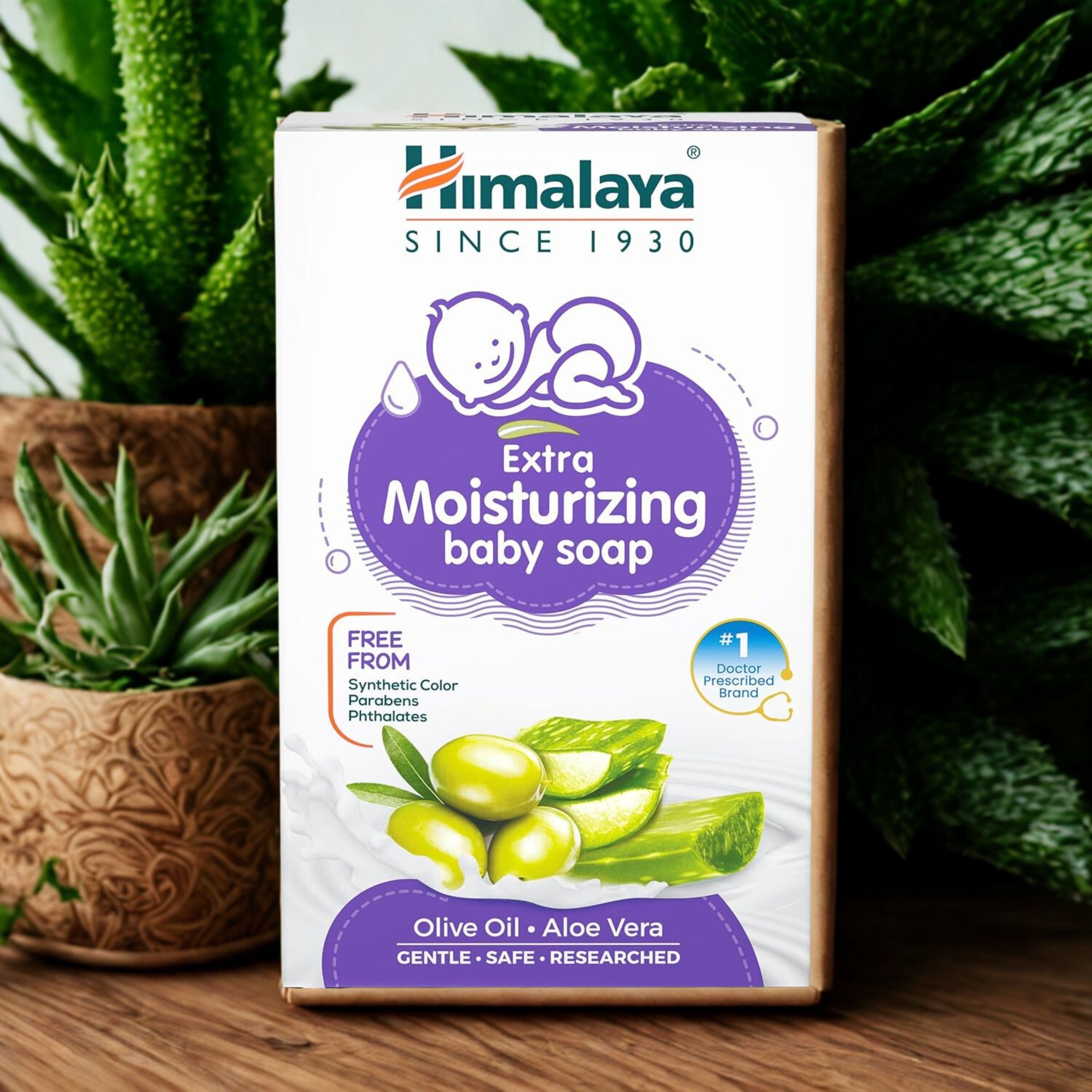 Himalaya Extra Moisturizing Baby Soap 75GM & 125gm | Olive Oil Aloe Vera GENTLE-SAFE-RESEARCHED
