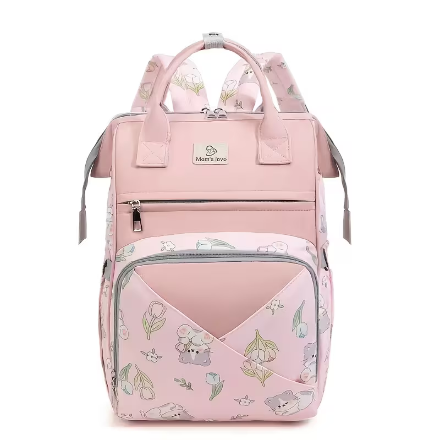 Mom’s Love Diaper Bag Backpack with Insulated Bottle Pockets | Waterproof Large Capacity Baby Travel Bag | Maternity Backpack