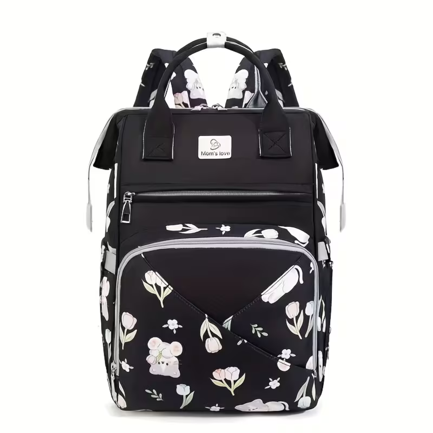 Mom’s Love Diaper Bag Backpack with Insulated Bottle Pockets | Waterproof Large Capacity Baby Travel Bag | Maternity Backpack