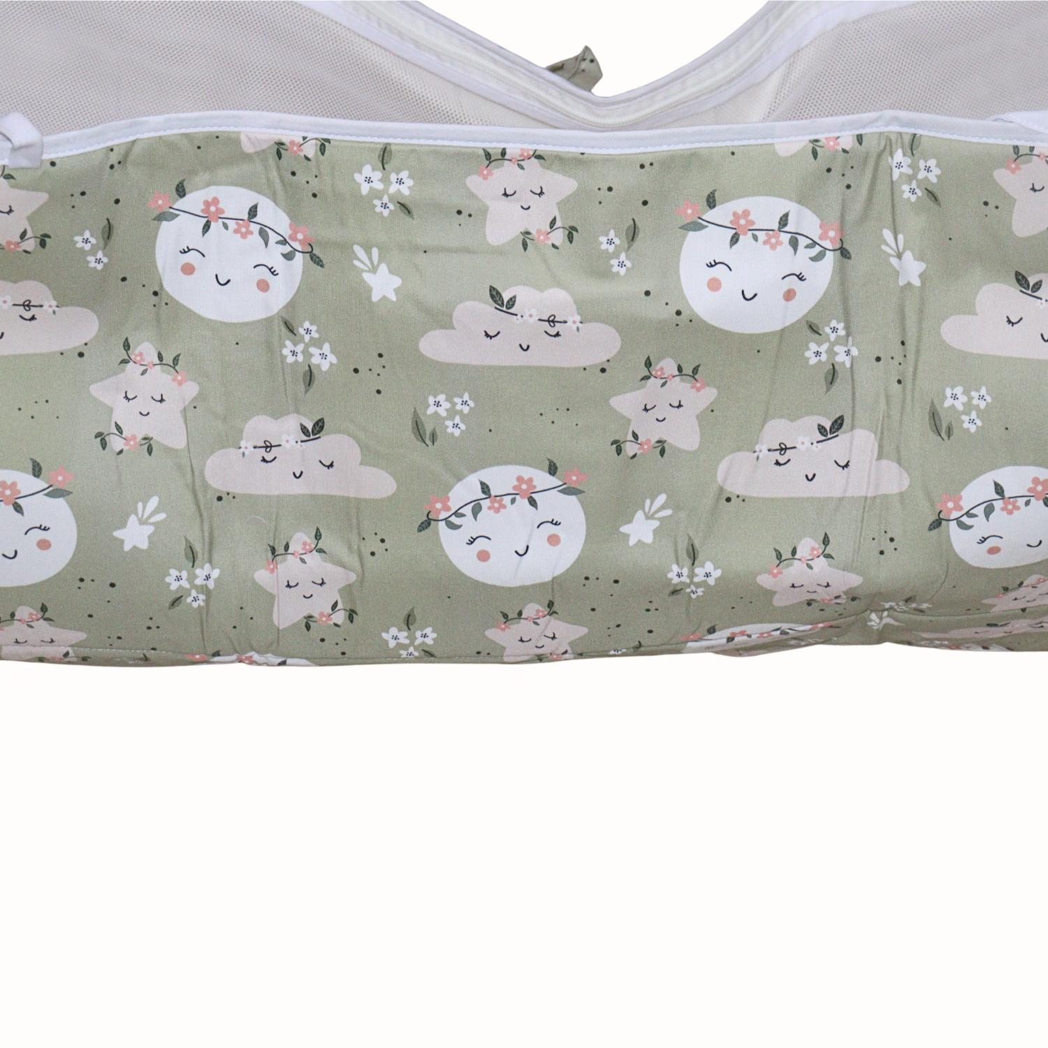 Smile Baby Moon & Star Print Baby Cradle Cloth with Mosquito Net – Soft & Breathable Newborn Hammock