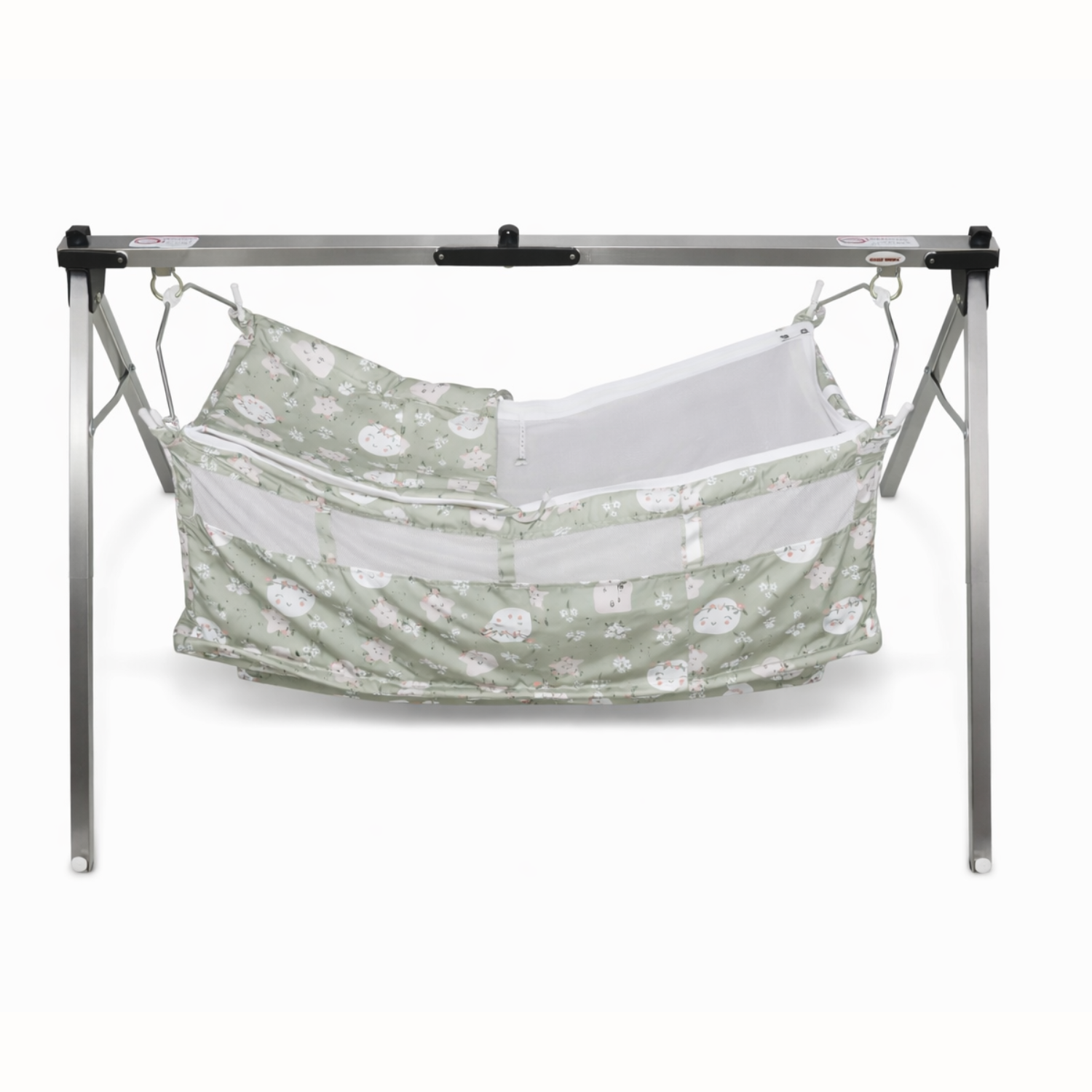 Newborn Baby Khoya Cradle Cloth with Mosquito Net | Pure Cotton Baby Zoli Palana Hammock (Moon Print)