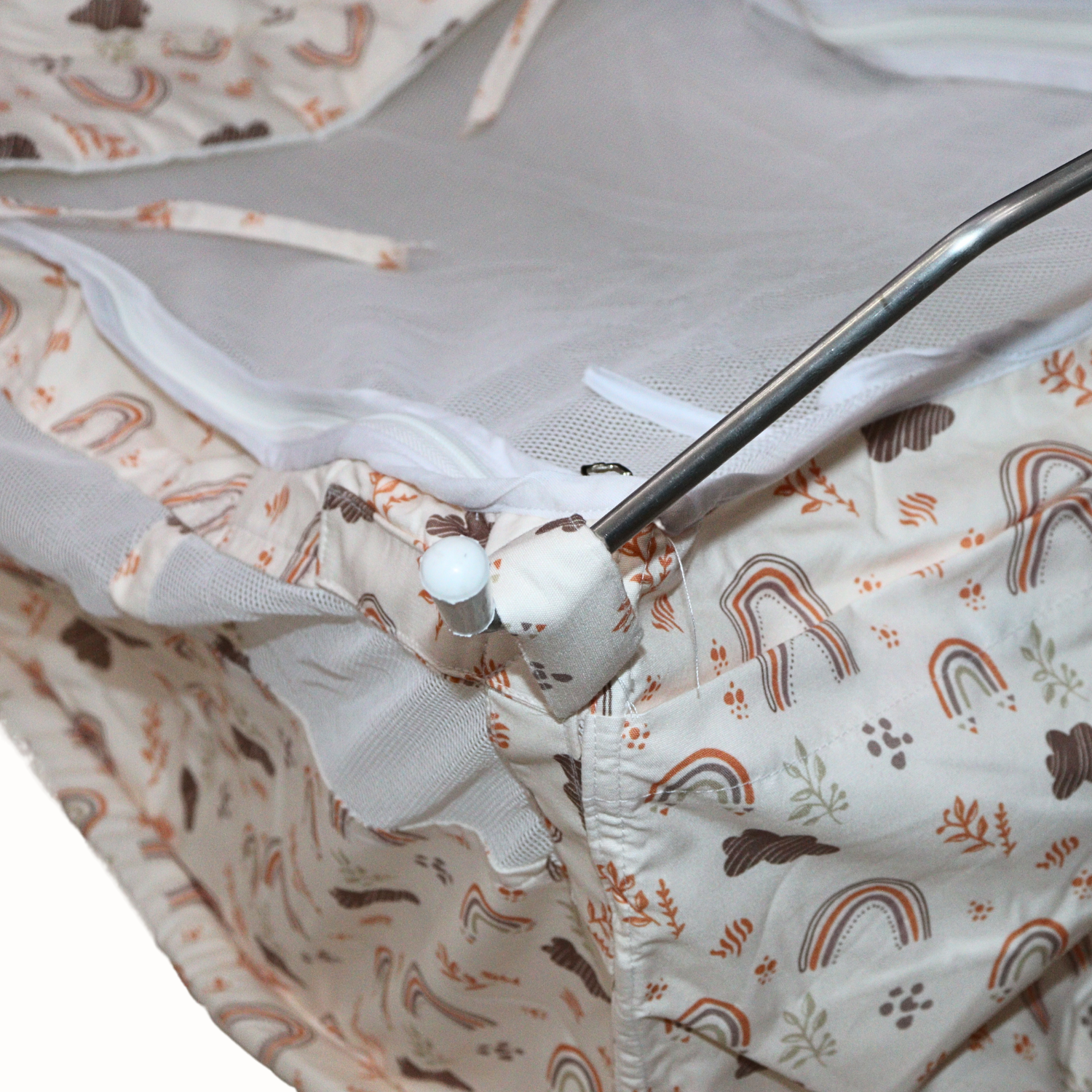 Smile Baby Newborn Baby Cradle Cloth with Mosquito Net – Rainbow Print | Pure Cotton Palna / Zoli Hammock (Cloth Only)