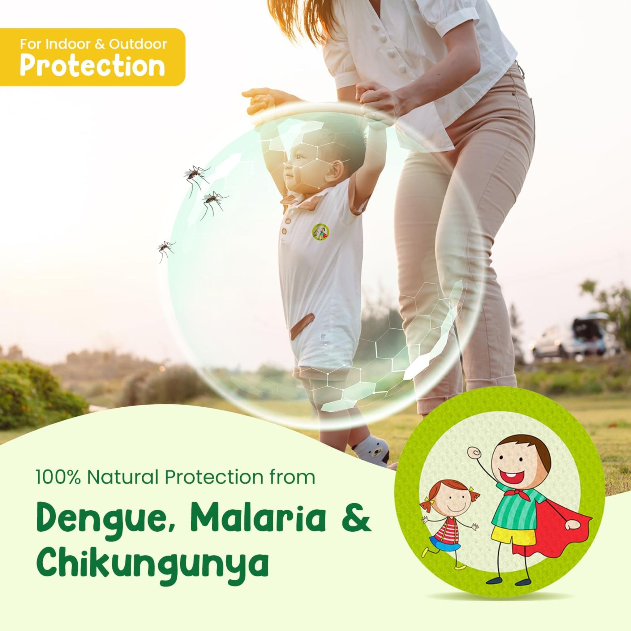 Mother Sparsh 100% All Natural Mosquito Repellent Patches for Babies with 12hr. Protection  (24 Patches)