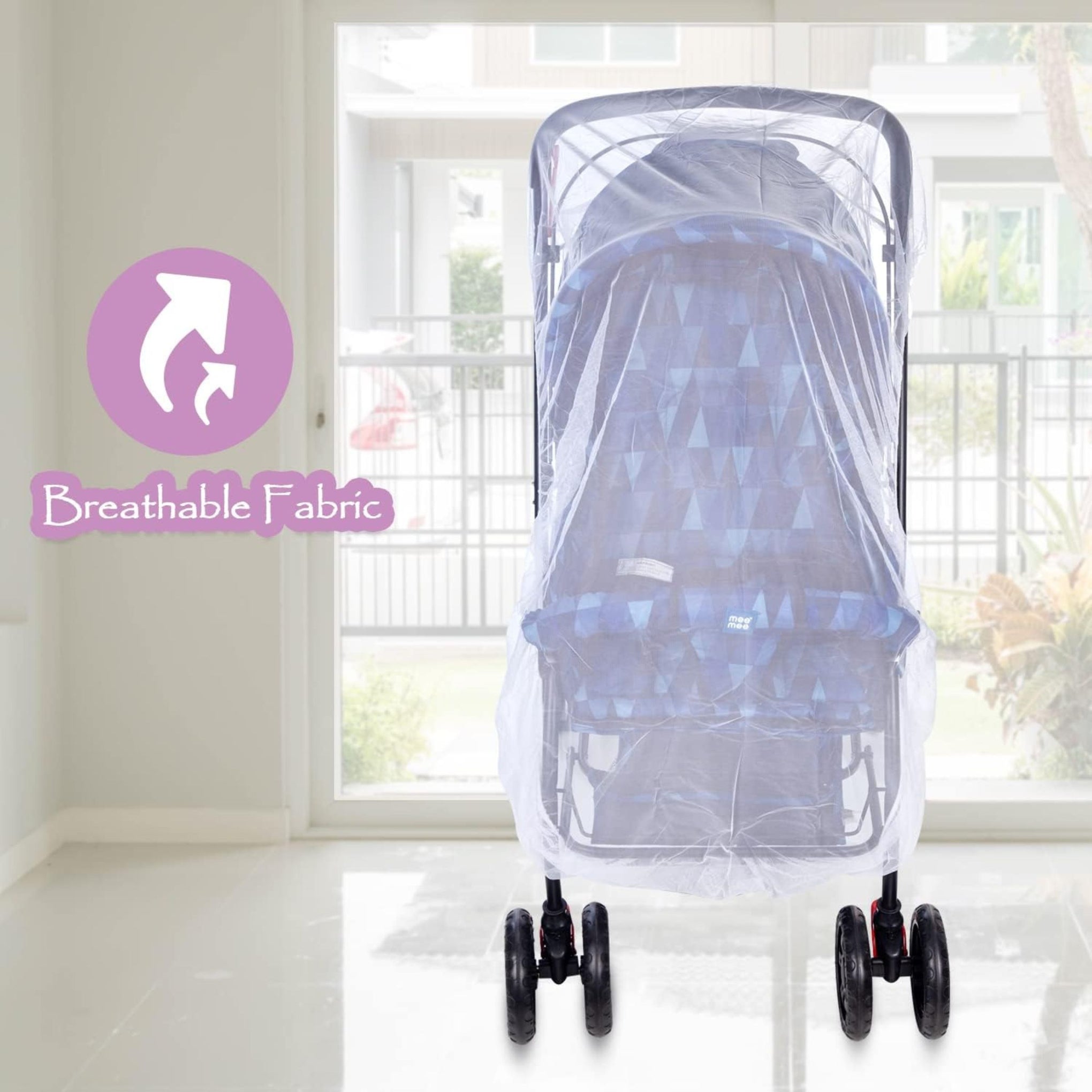 Mee Mee Mesh Multiurpose Breathable Mosquito net for Strollers, Car seat, Cradle | White color