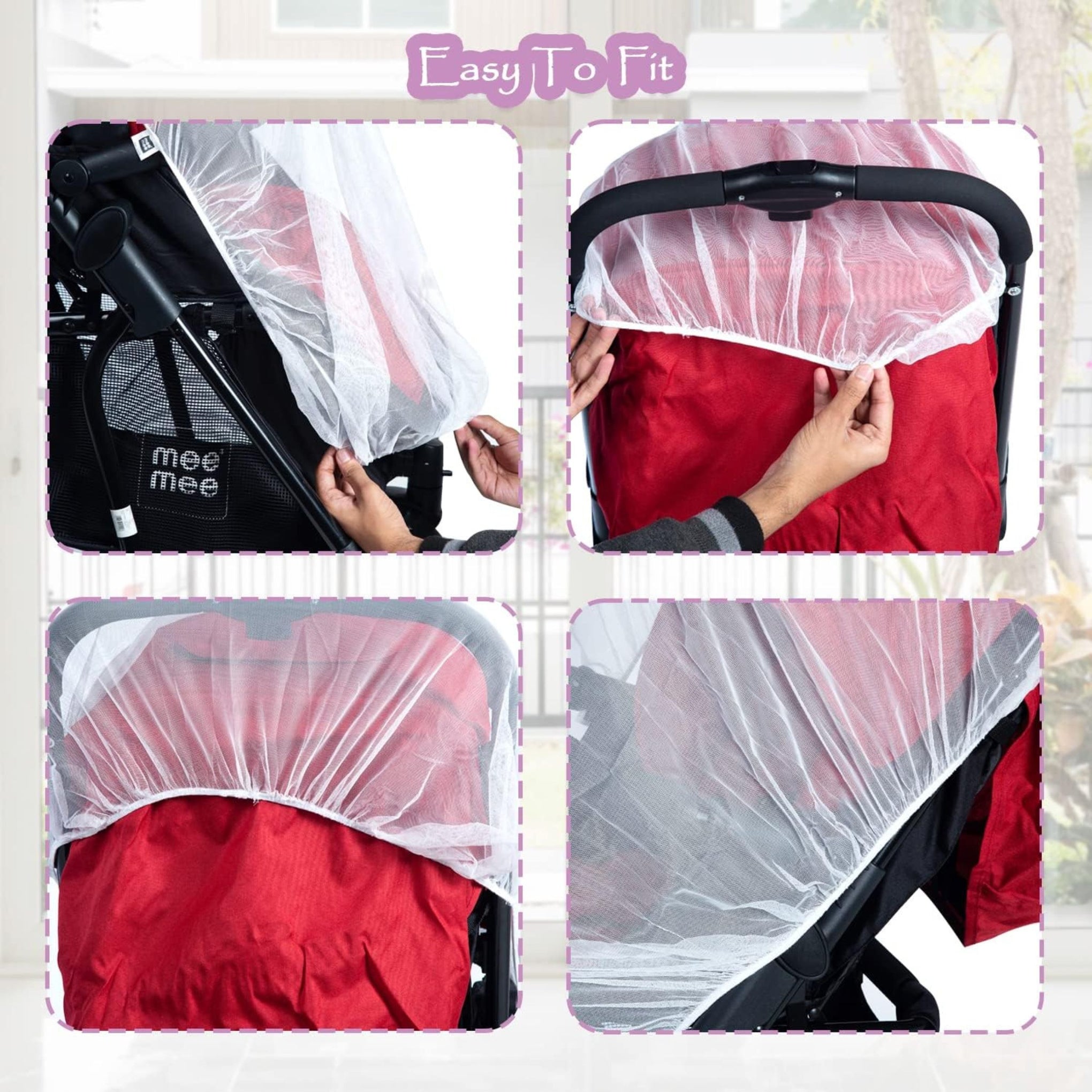 Mee Mee Mesh Multiurpose Breathable Mosquito net for Strollers, Car seat, Cradle | White color