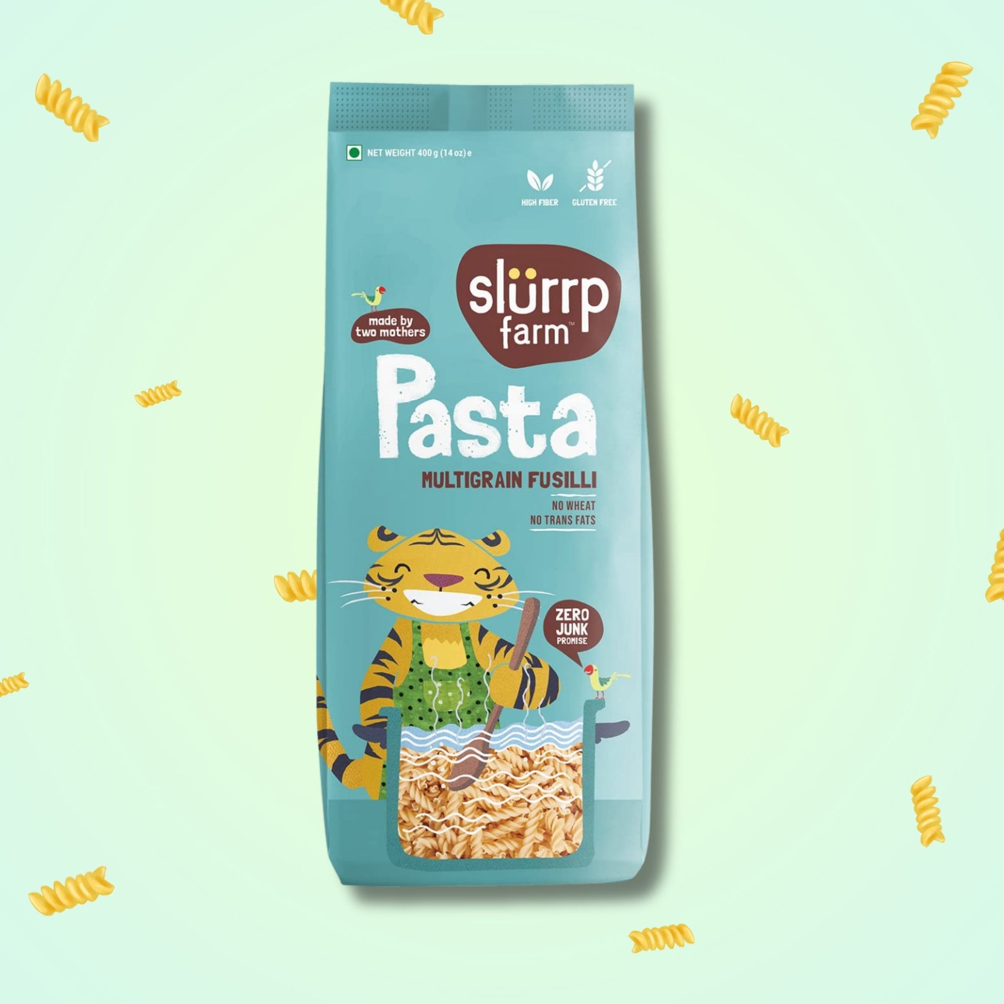 Slurrp Farm Pasta Healthy Pasta made with Brown Rice and Corn |  Multigrain Fusilli Pasta AND Macaroni Pasta | 2 Typ of Pasta | 400g