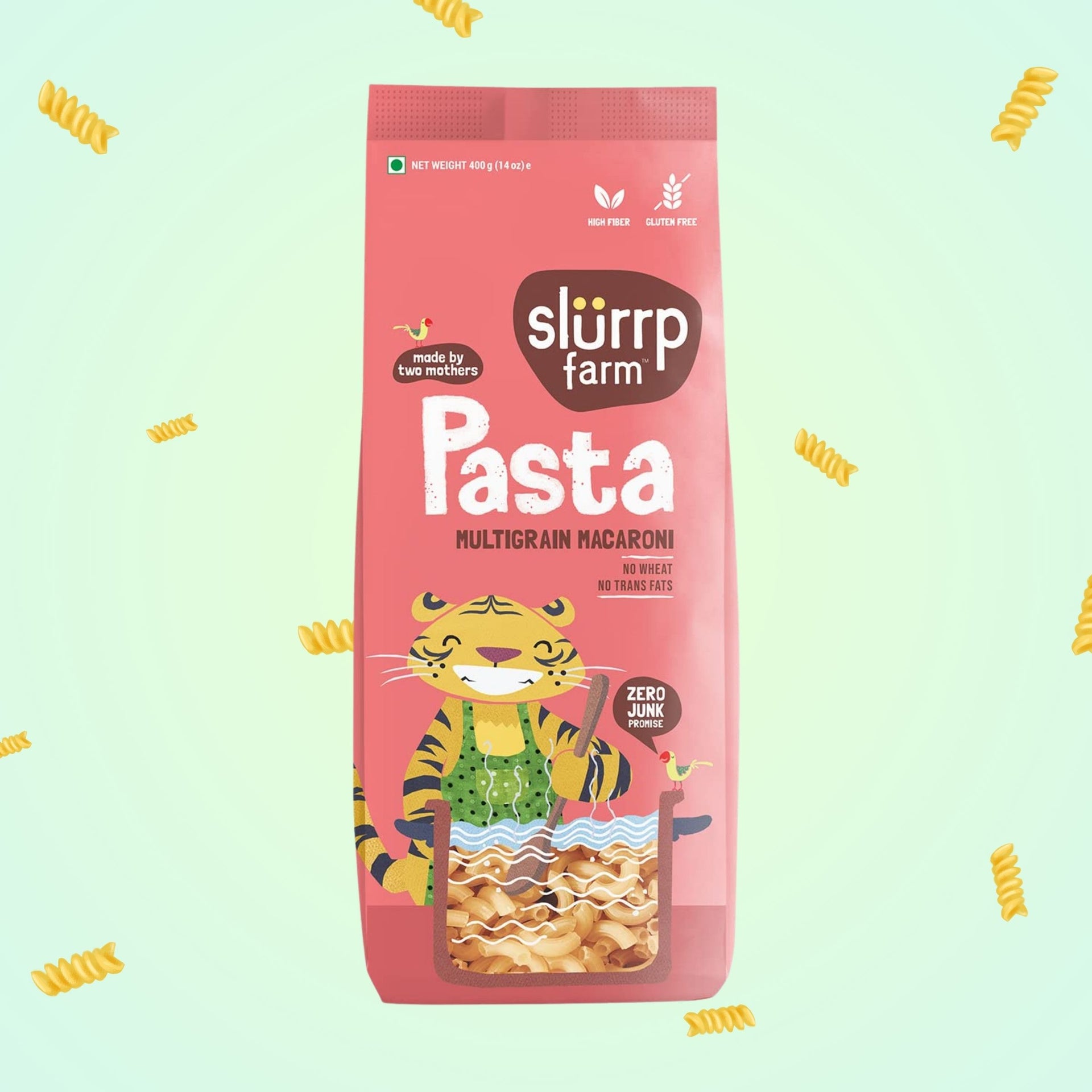 Slurrp Farm Pasta Healthy Pasta made with Brown Rice and Corn |  Multigrain Fusilli Pasta AND Macaroni Pasta | 2 Typ of Pasta | 400g