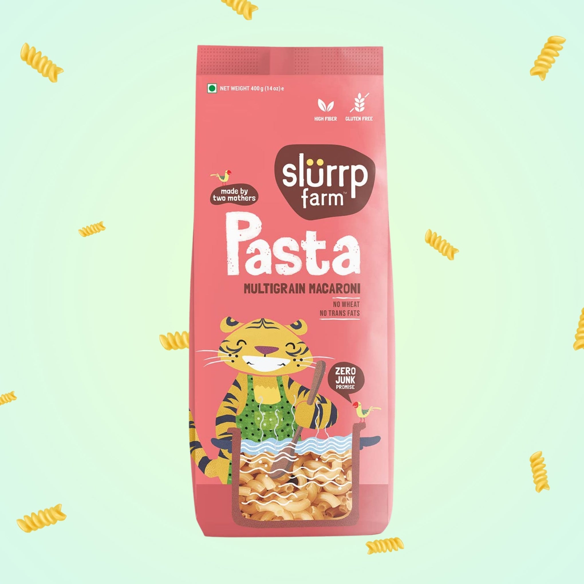 Slurrp Farm Pasta Healthy Pasta made with Brown Rice and Corn |  Multigrain Fusilli Pasta AND Macaroni Pasta | 2 Typ of Pasta | 400g