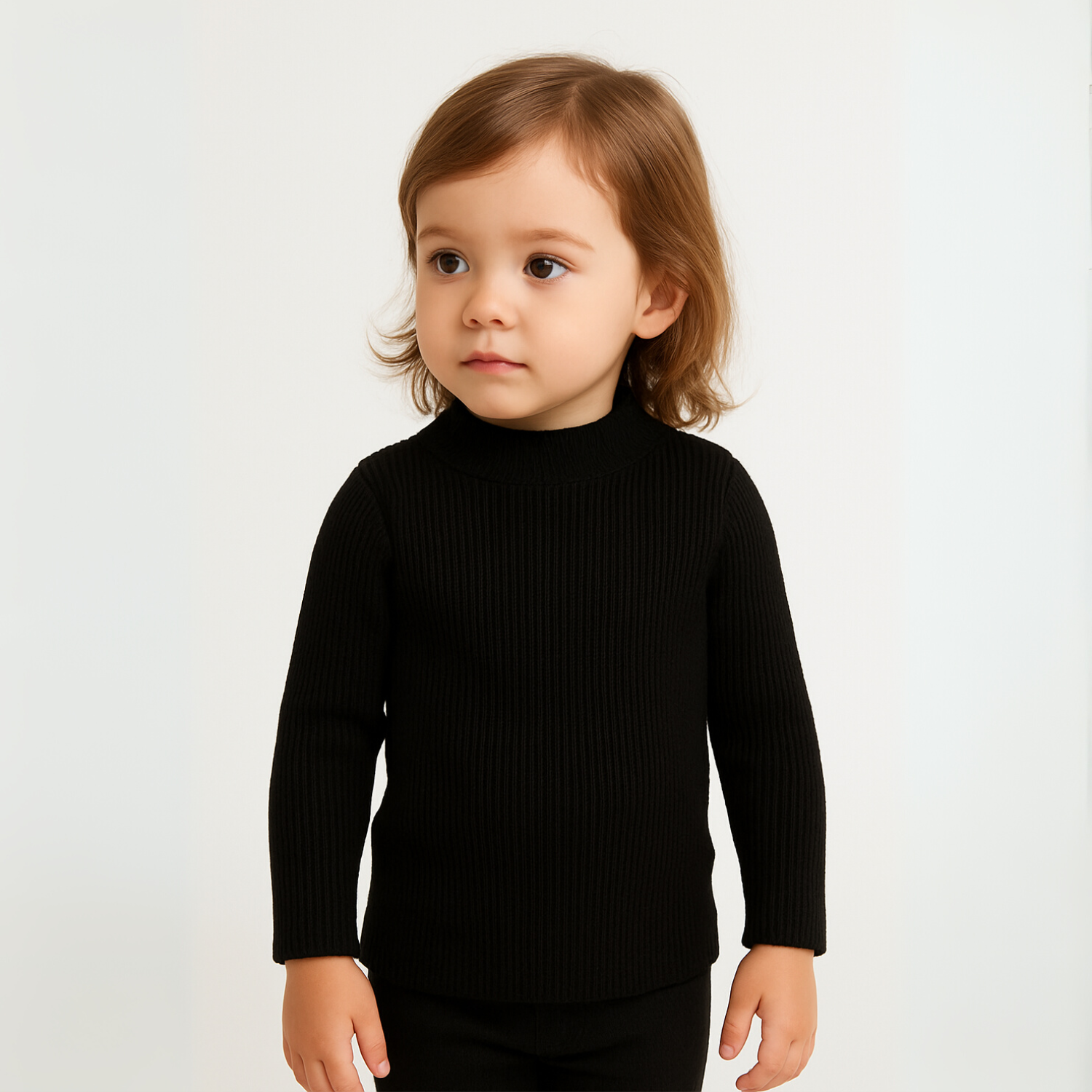 Smile Baby Ribbed Turtleneck Sweater – Soft Knit for 6M to 24M (Multiple Colors)