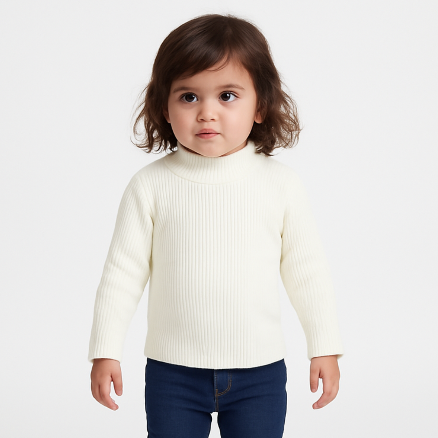 Smile Baby Ribbed Turtleneck Sweater – Soft Knit for 6M to 24M (Multiple Colors)
