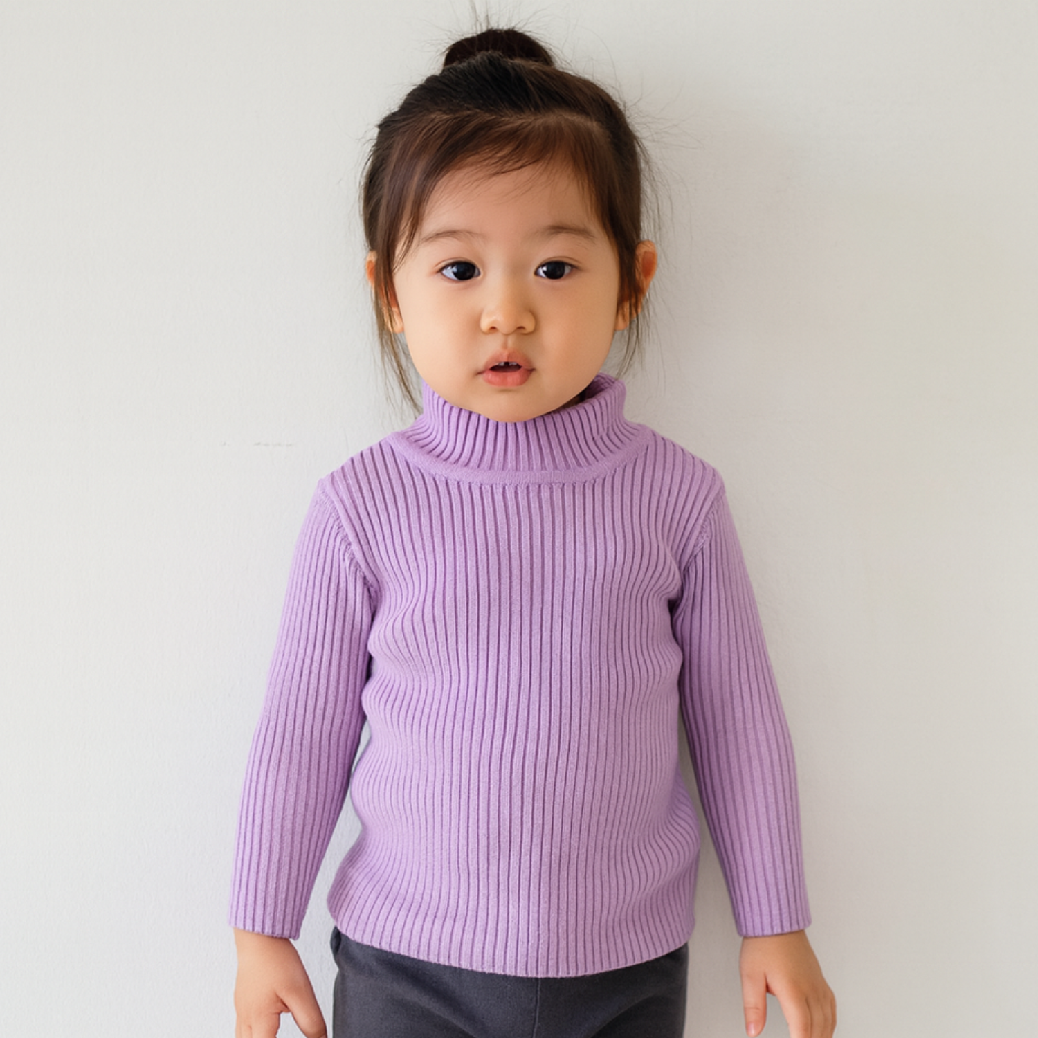 Smile Baby Ribbed Turtleneck Sweater – Soft Knit for 6M to 24M (Multiple Colors)