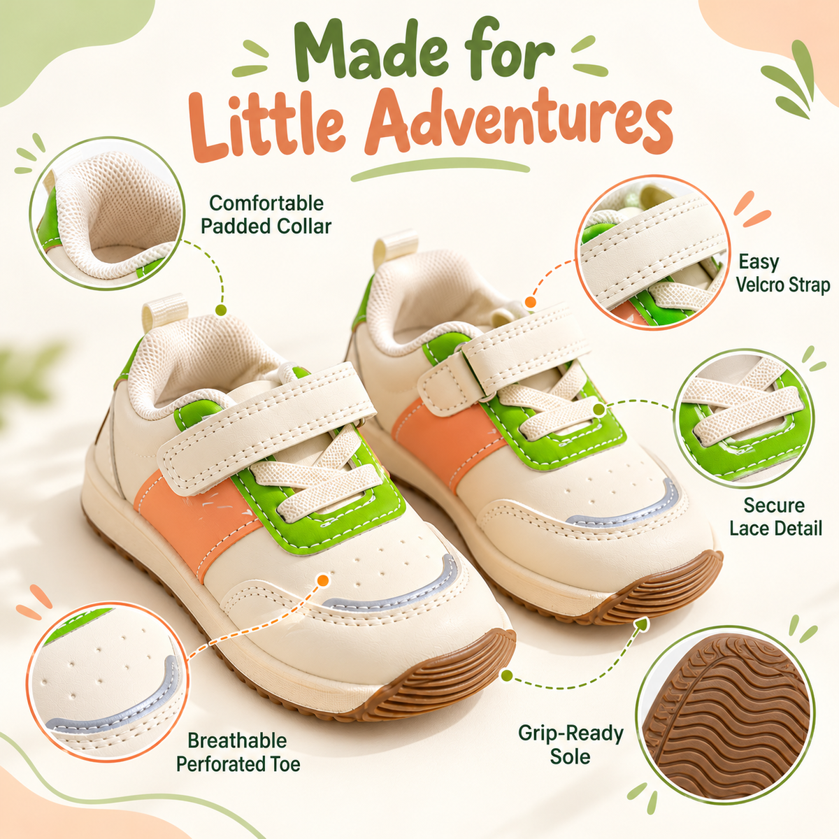 SMILE BABY White Baby Sneakers 