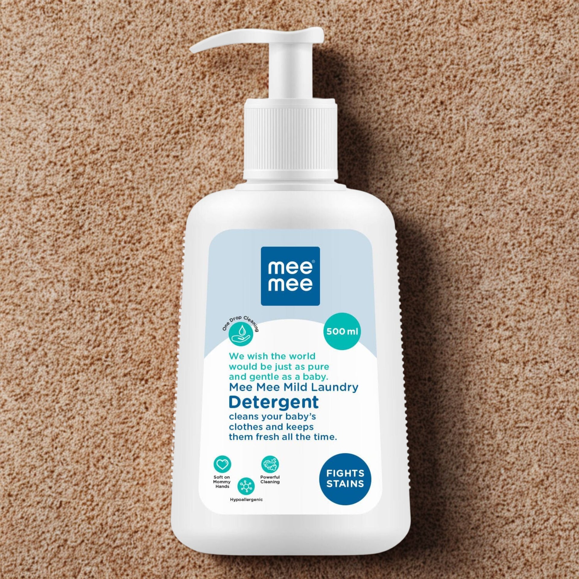 Mee Mee Baby Liquid Detergent 300 ml , 500ml & 1.5ml | Ph balanced, Free from Harsh Chemicals, Safe for mother's hands & baby's skin | Anti-Bacterial, Removes Stains & Odor with One Drop, Hypoallergenic ( pack of 1 )