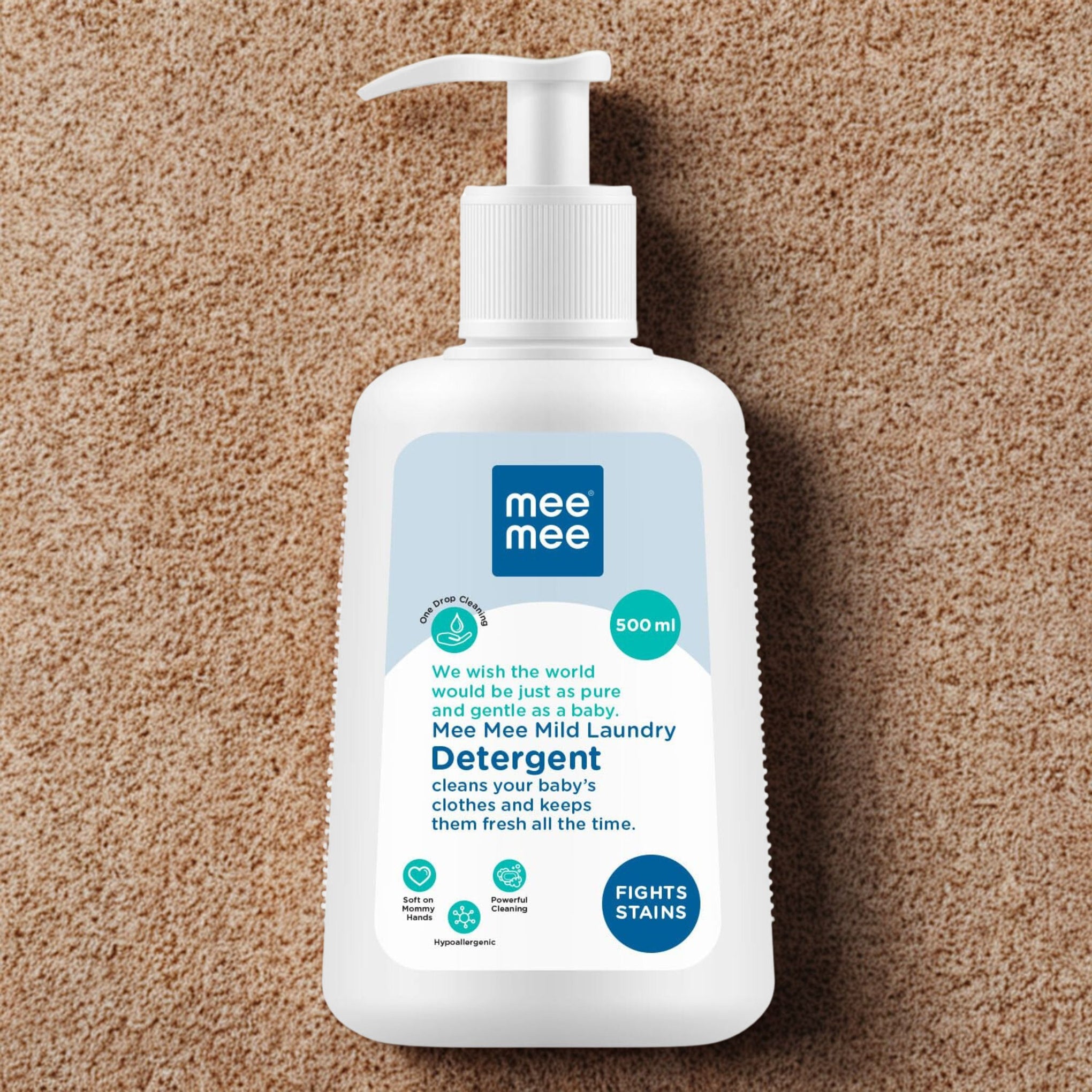 Mee Mee Baby Liquid Detergent 300 ml , 500ml & 1.5ml | Ph balanced, Free from Harsh Chemicals, Safe for mother's hands & baby's skin | Anti-Bacterial, Removes Stains & Odor with One Drop, Hypoallergenic ( pack of 1 )