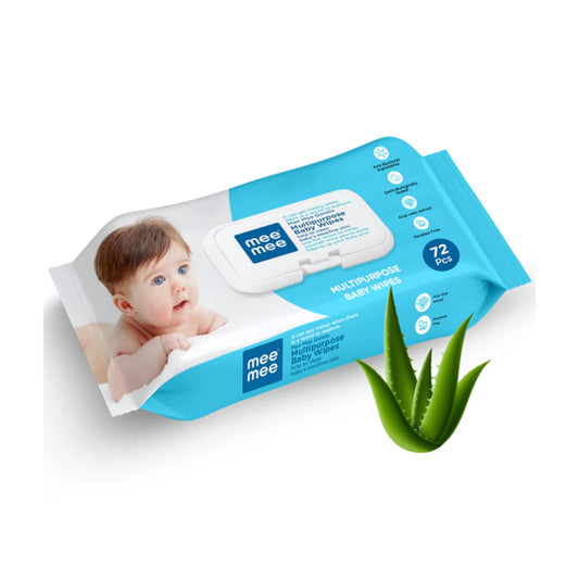 MEE MEE Baby Multipurpose Wet Wipes with Aloe Vera extracts and Fliptop Lid |72 pcs| Pack of 1