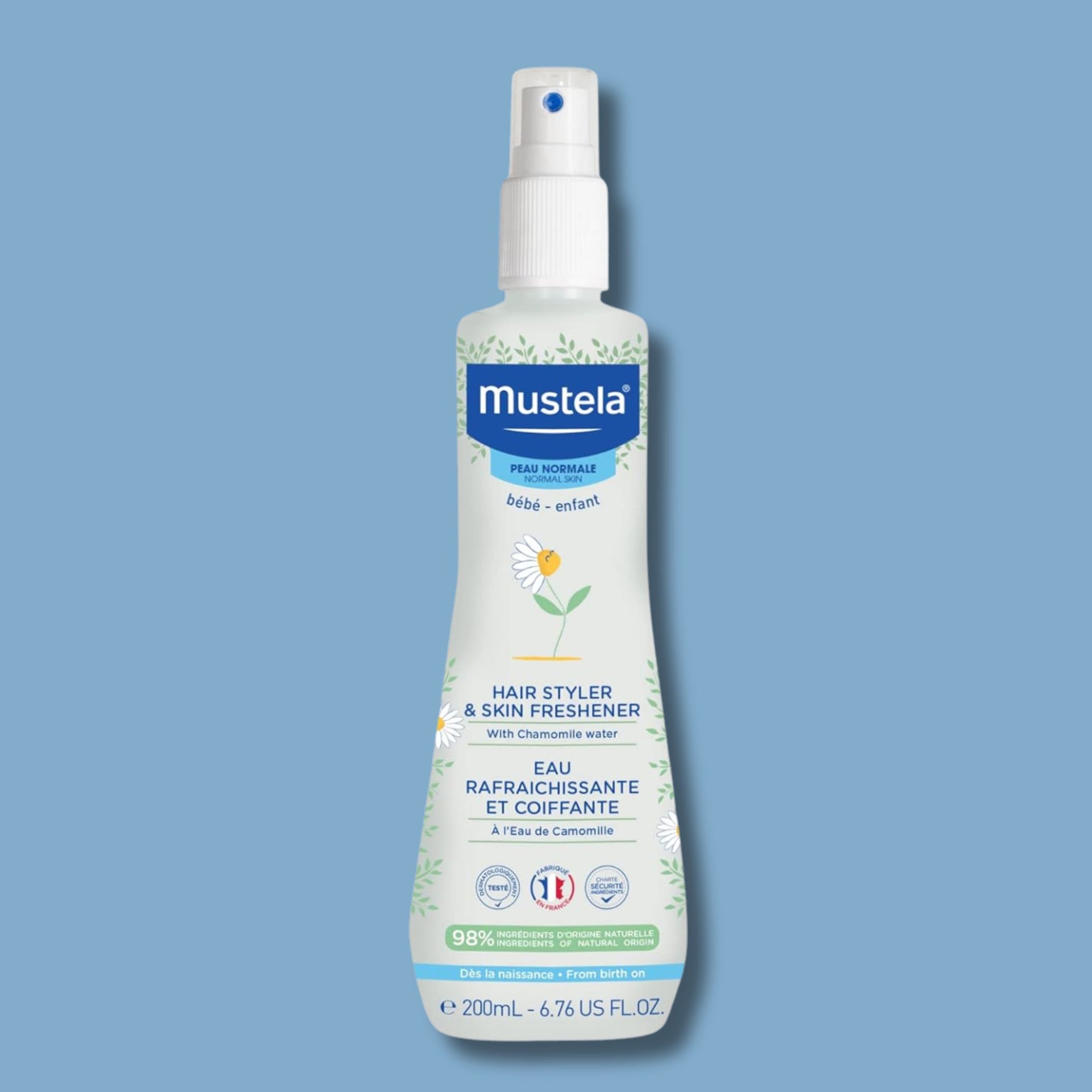 Mustela Baby Hair Styler & Skin Freshener - With Natural Avocado & Chamomile Water - Vegan & Hypoallergenic - 6.76 Fl. Oz. 200 ml