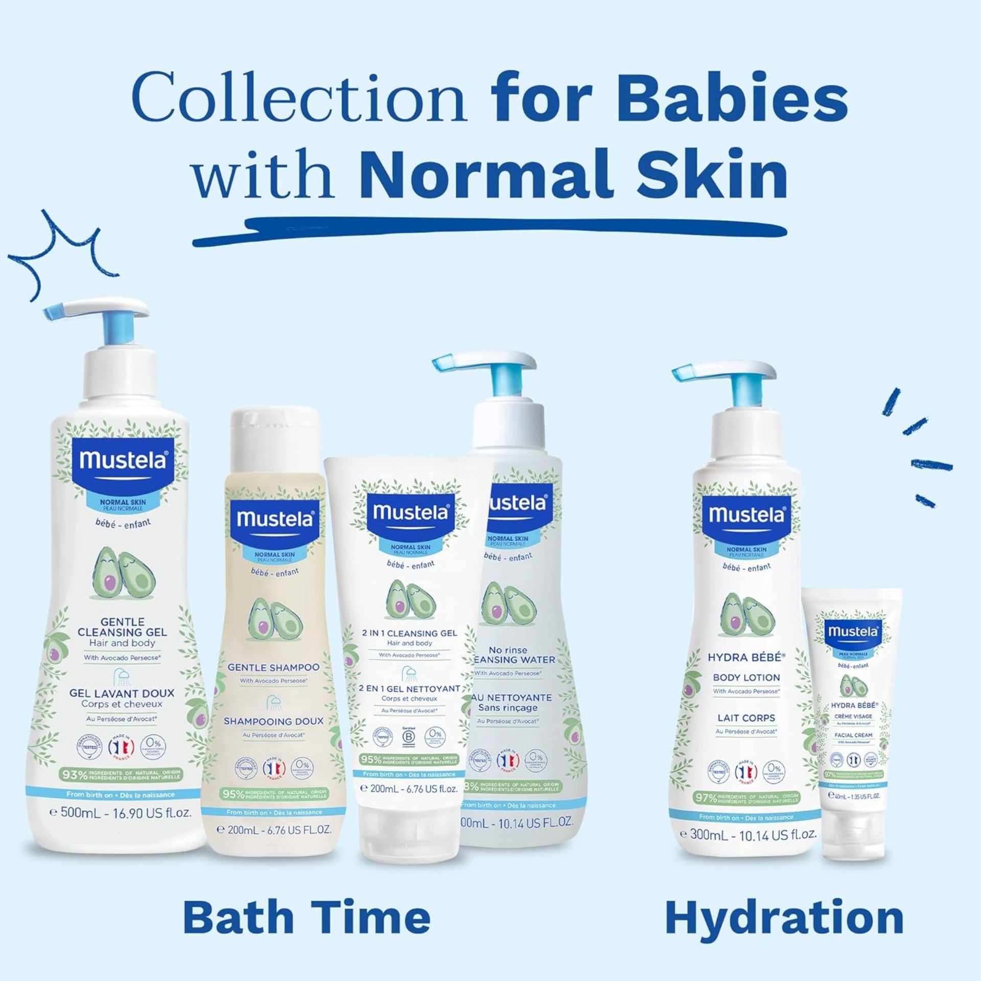 Mustela Baby Hair Styler & Skin Freshener - With Natural Avocado & Chamomile Water - Vegan & Hypoallergenic - 6.76 Fl. Oz. 200 ml