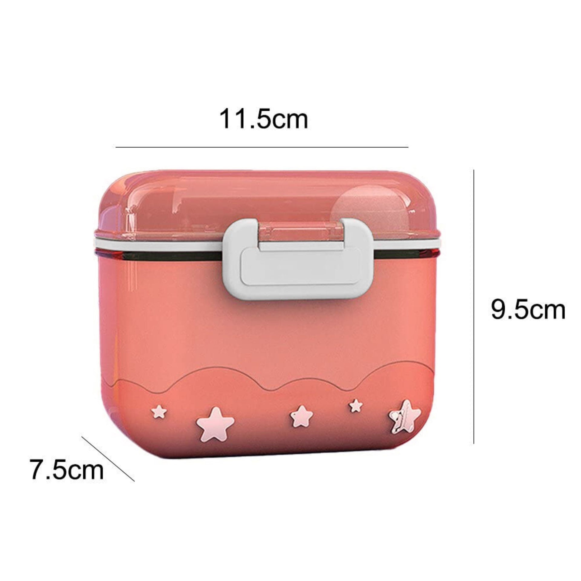 Smile Baby Born Baby Stuff Imported Milk Container Portion | Baby Portable Milk Storage Box | Moisture-Proof Milk Powder Dispenser | orange color